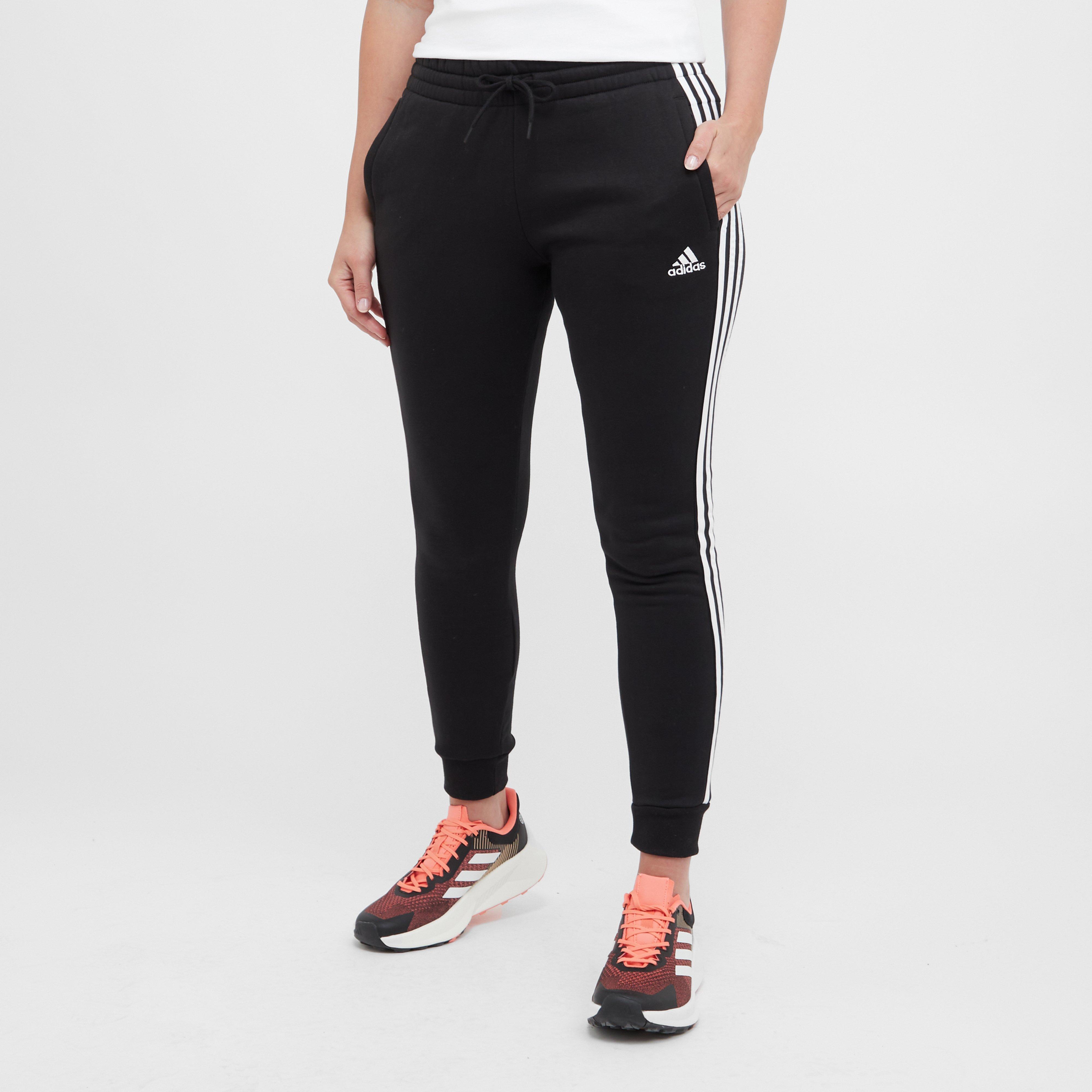 Adidas Women's 3 Stripe Fleece Jogging Bottoms - Blk, BLK