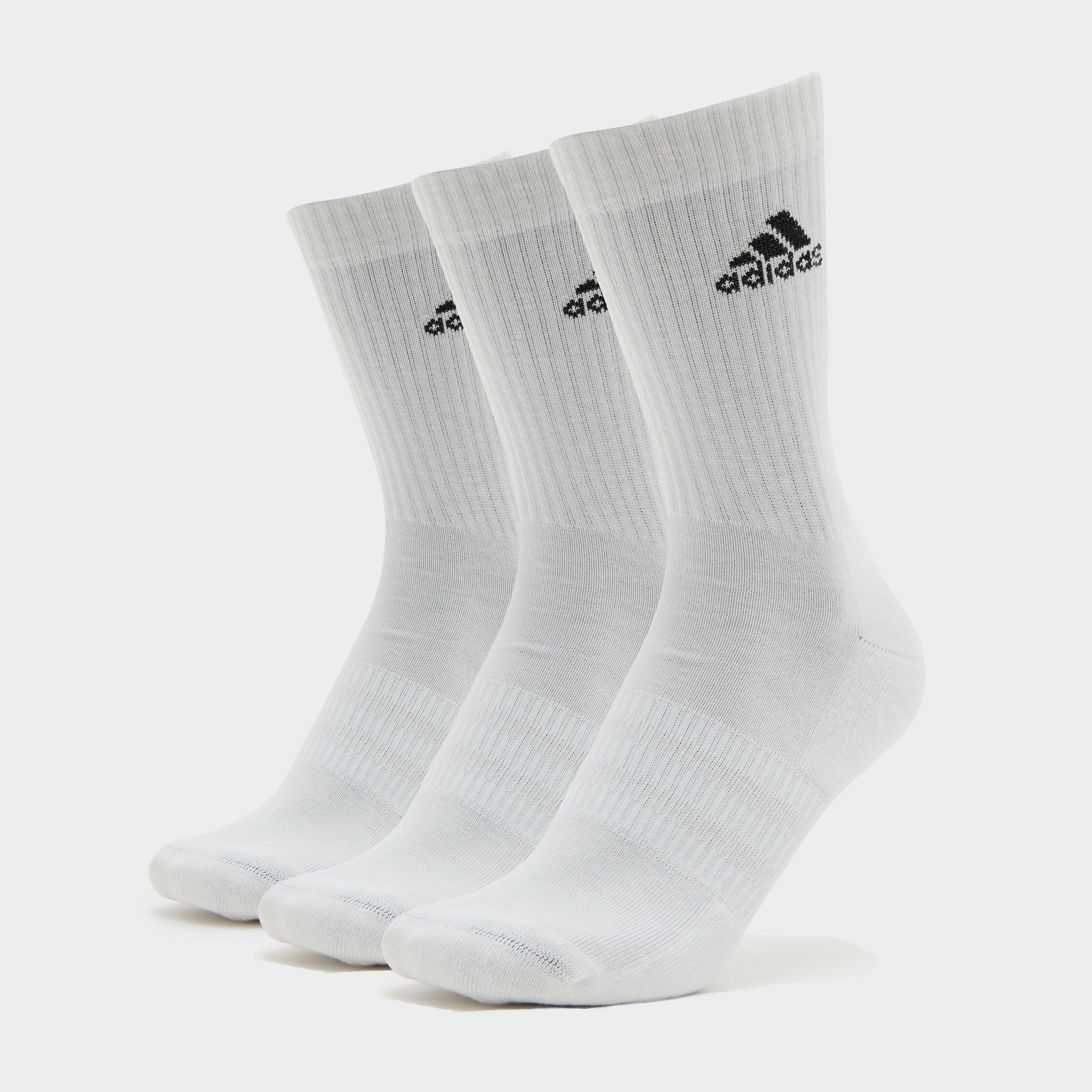 Adidas Men's Crew Socks 3 Pack - Wht, WHT