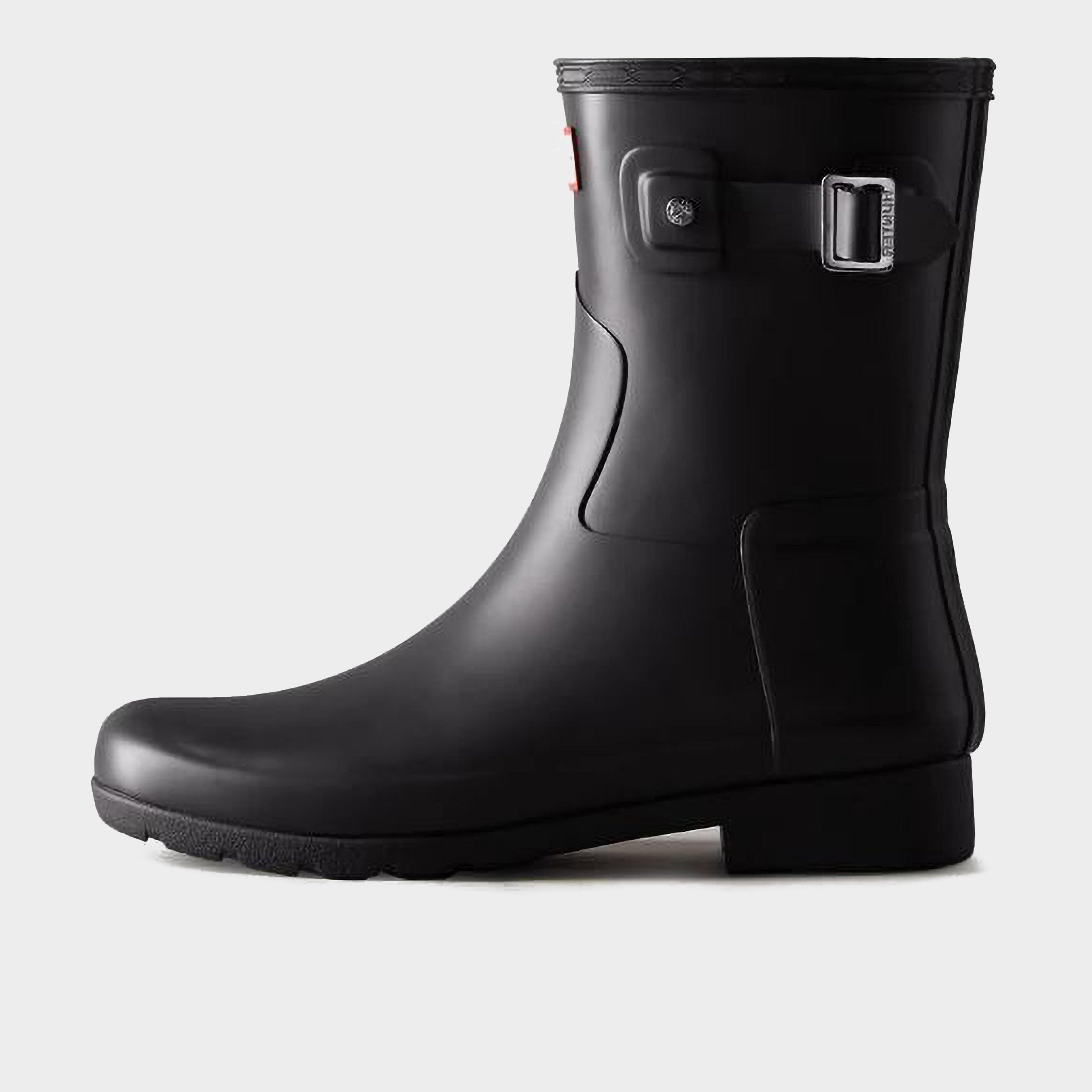 Women's Refined Slim Fit Short Black Wellington Boots - Black, Black