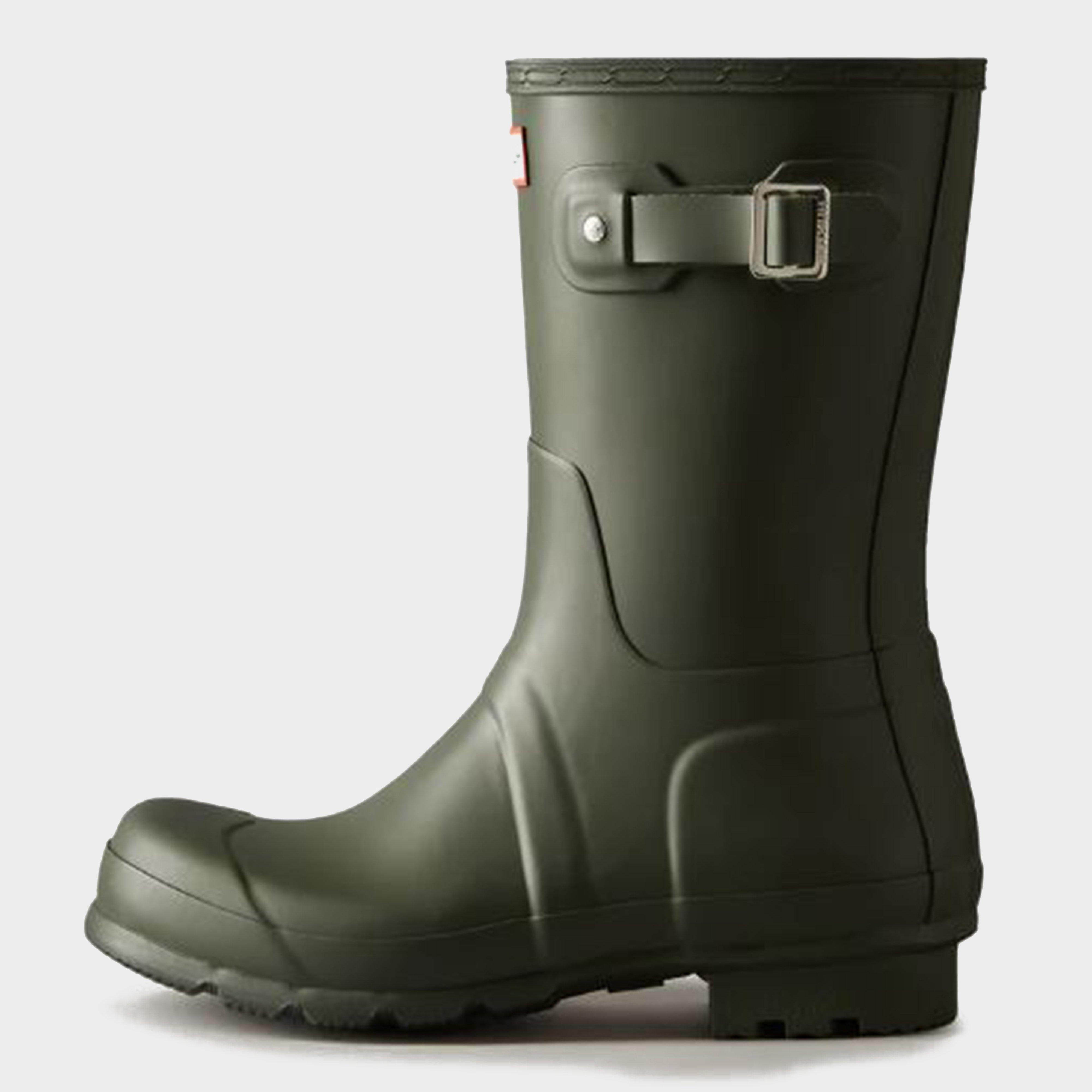 Hunter Men's Original Short Wellington Boots - Olive, OLIVE