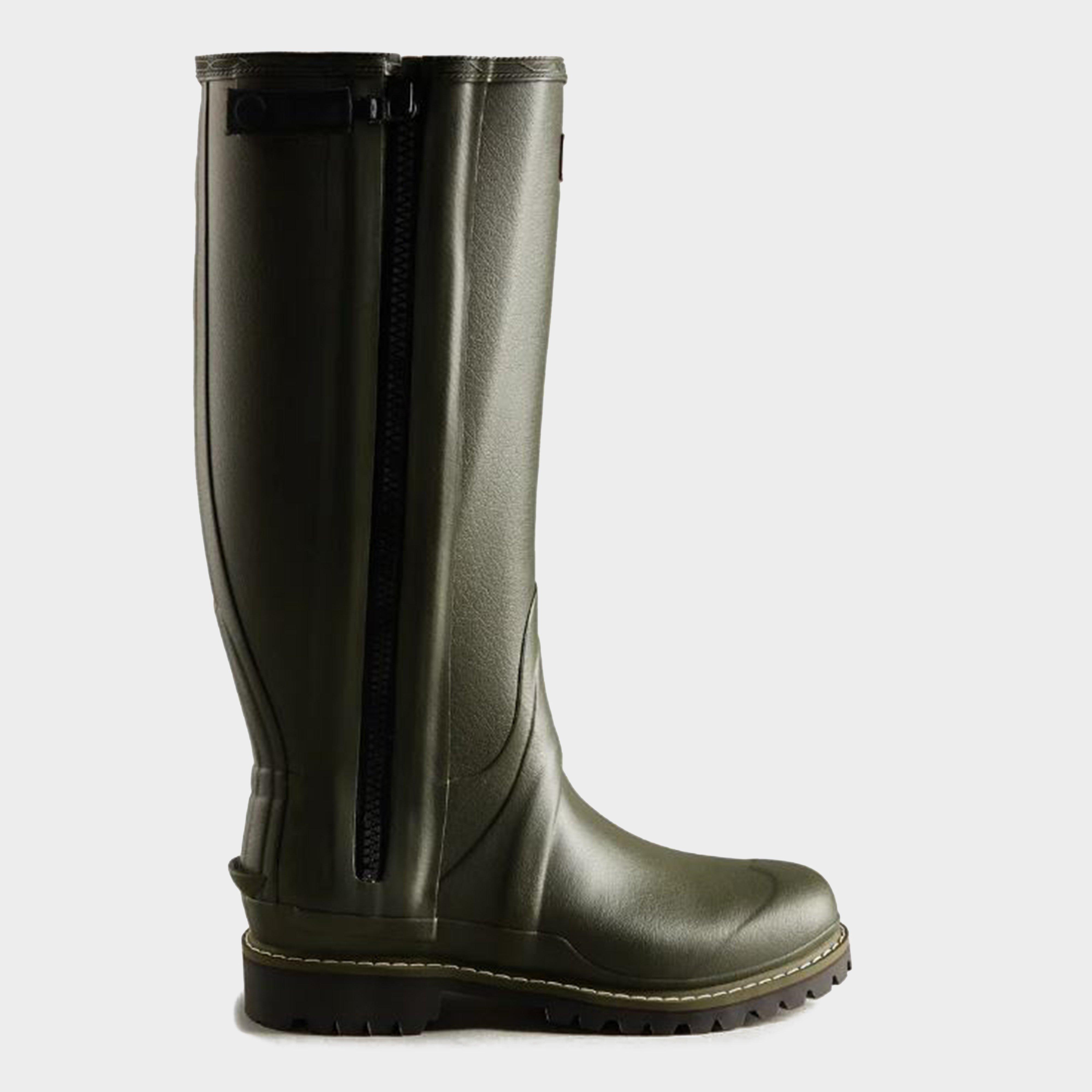 Hunter Men's Balmoral Tall Wide Commando Wellington Boots - Olive, OLIVE