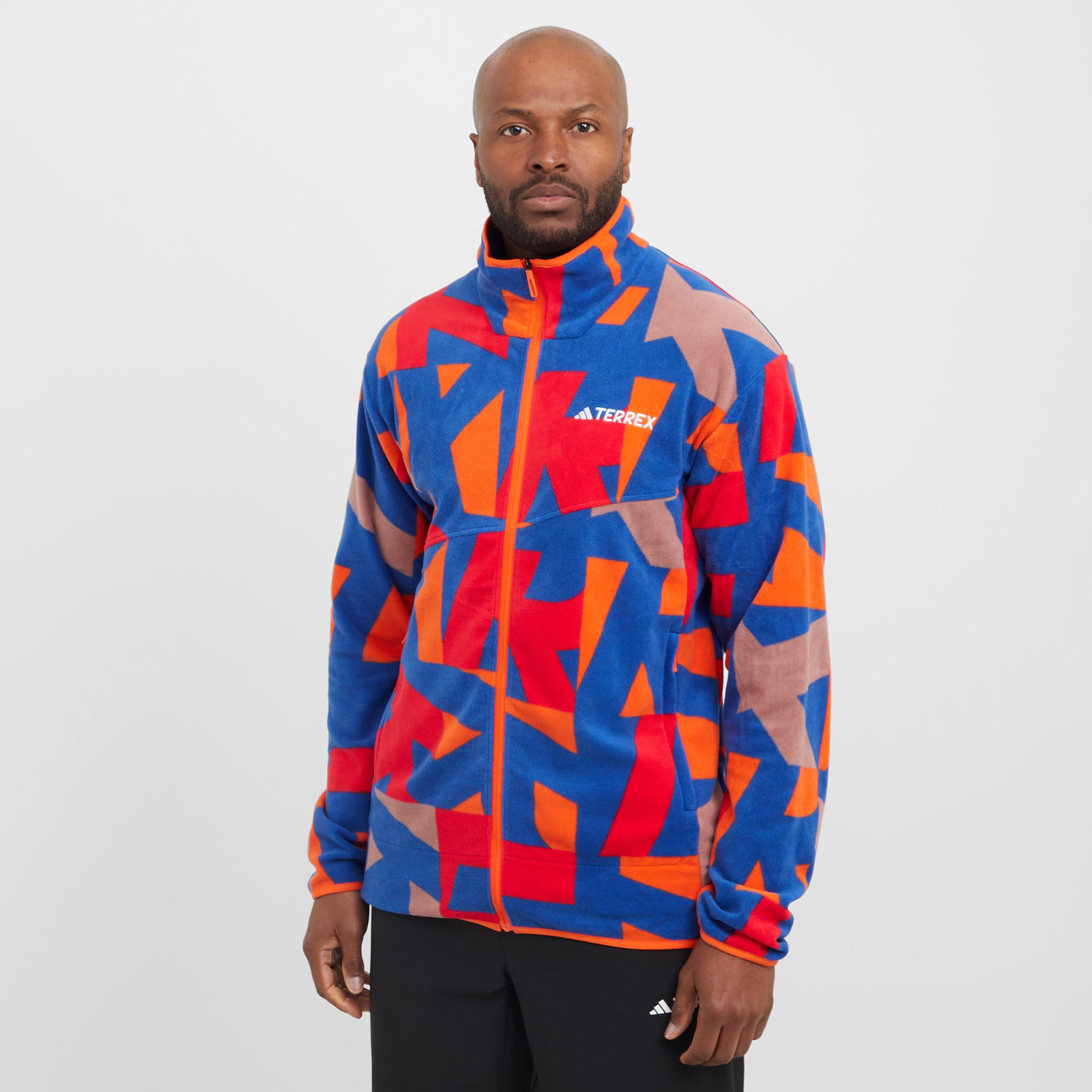Men's Multi Printed Full-Zip Fleece Jacket, Blue