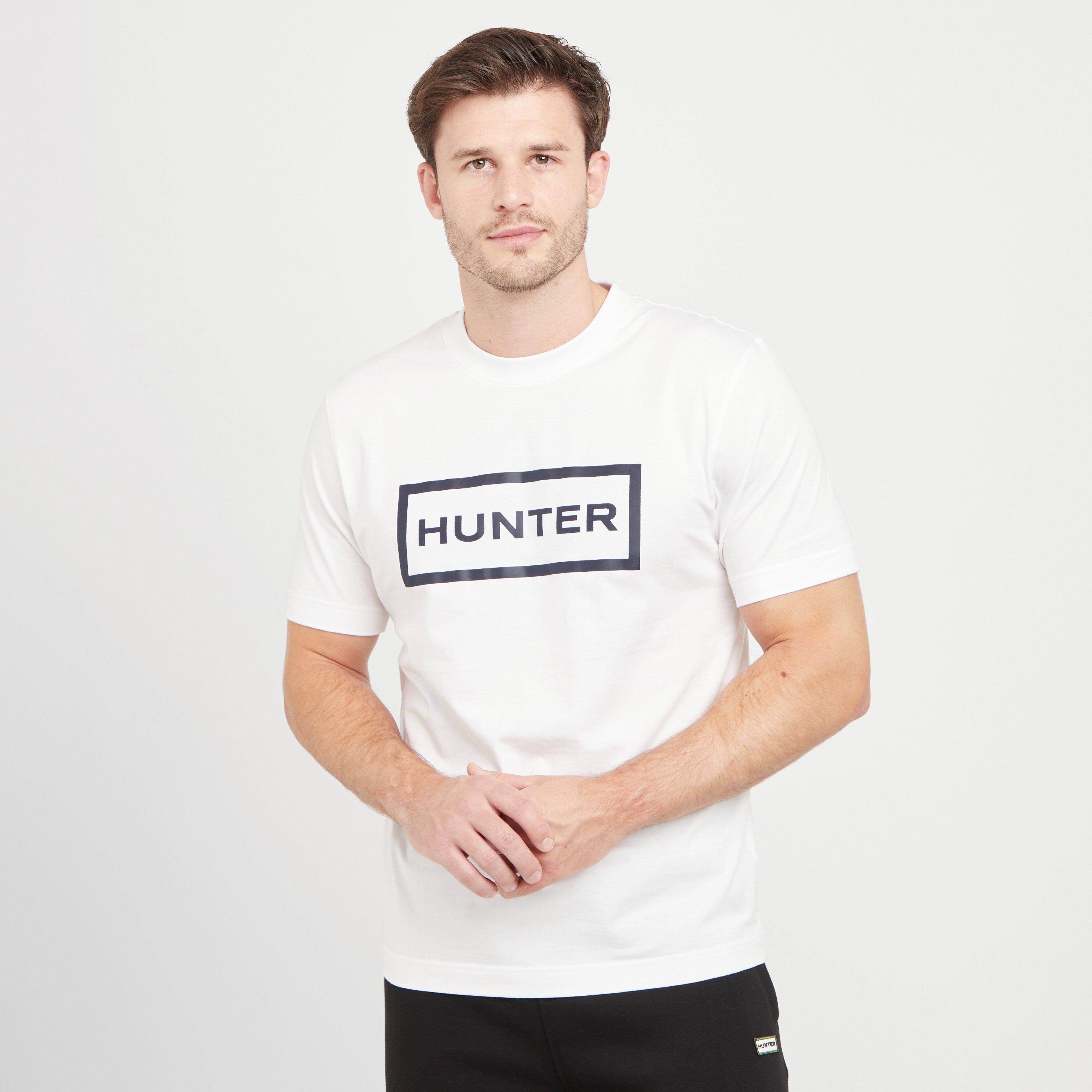 Hunter Men's Barry Big Logo T-Shirt - Wht, WHT