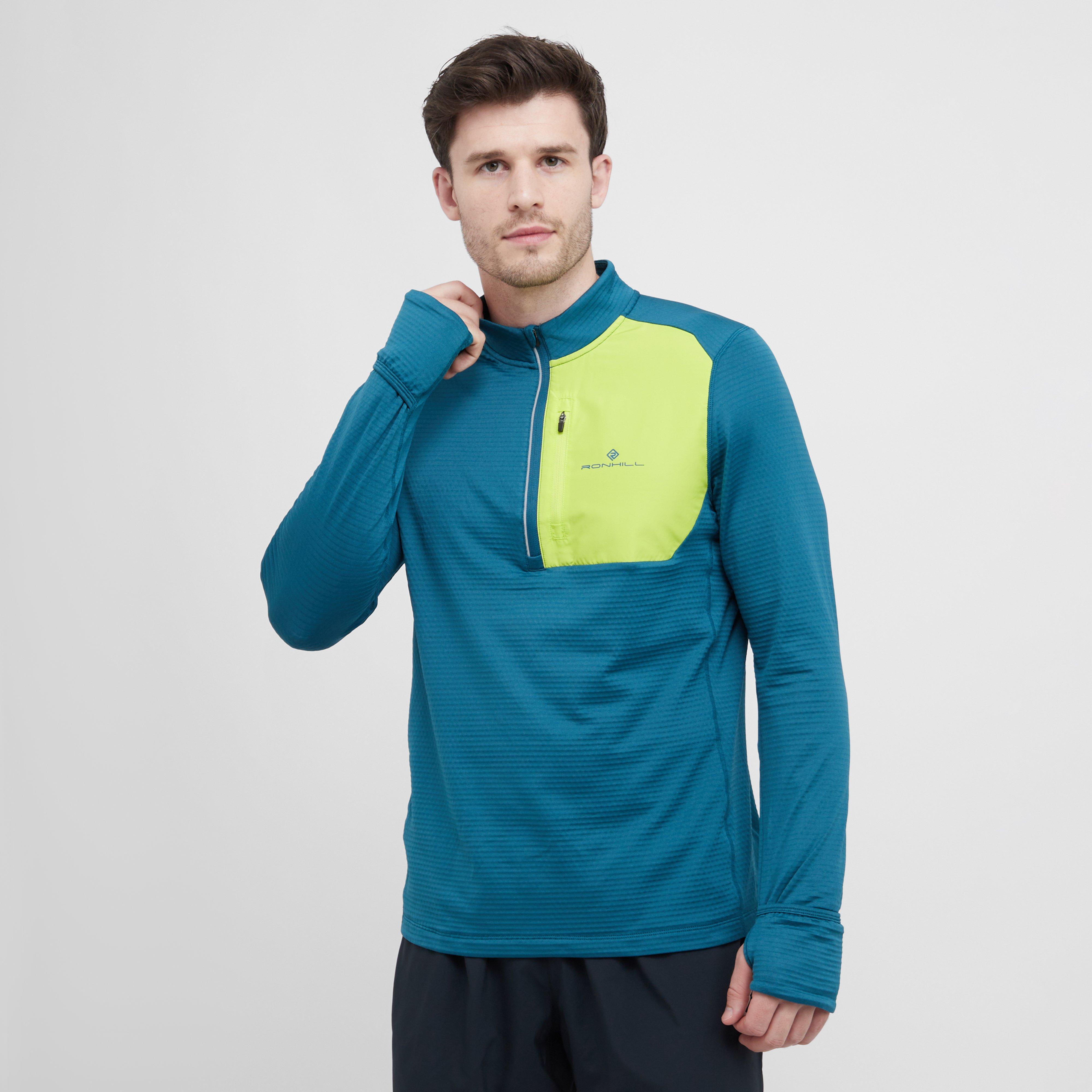 Ronhill Men's Blue Tech Half Zip Top Large