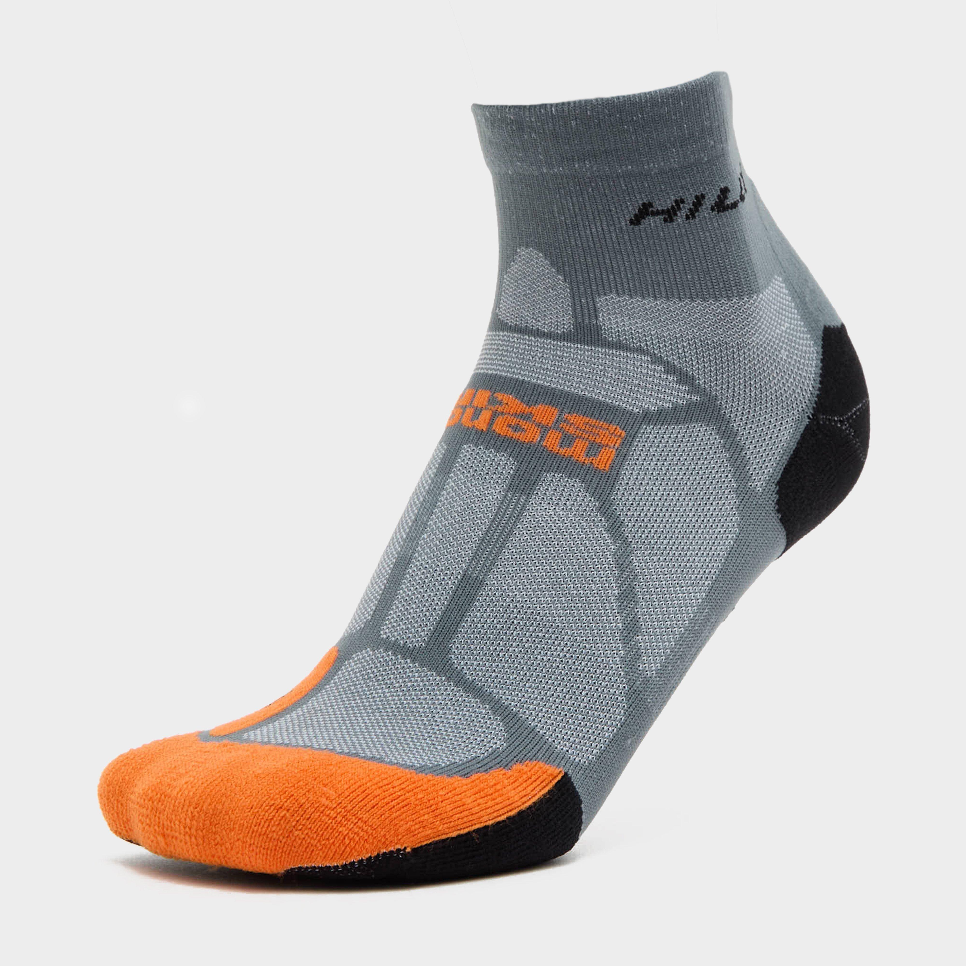 Hilly Women's Marathon Ankle Socks - Gry/Org, GRY/ORG