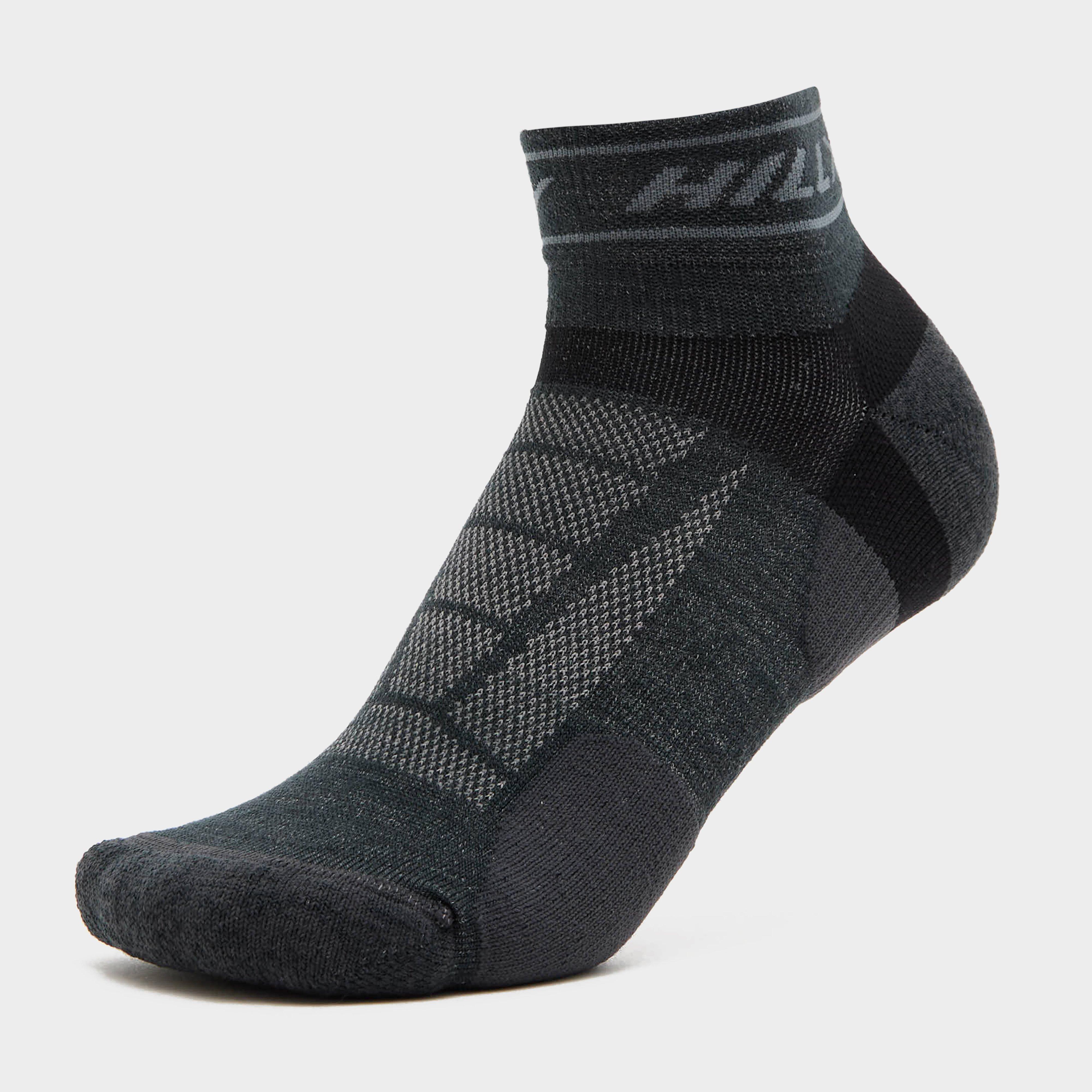 Hilly Men's Trail Quarter Socks - Gry/Blk, GRY/BLK