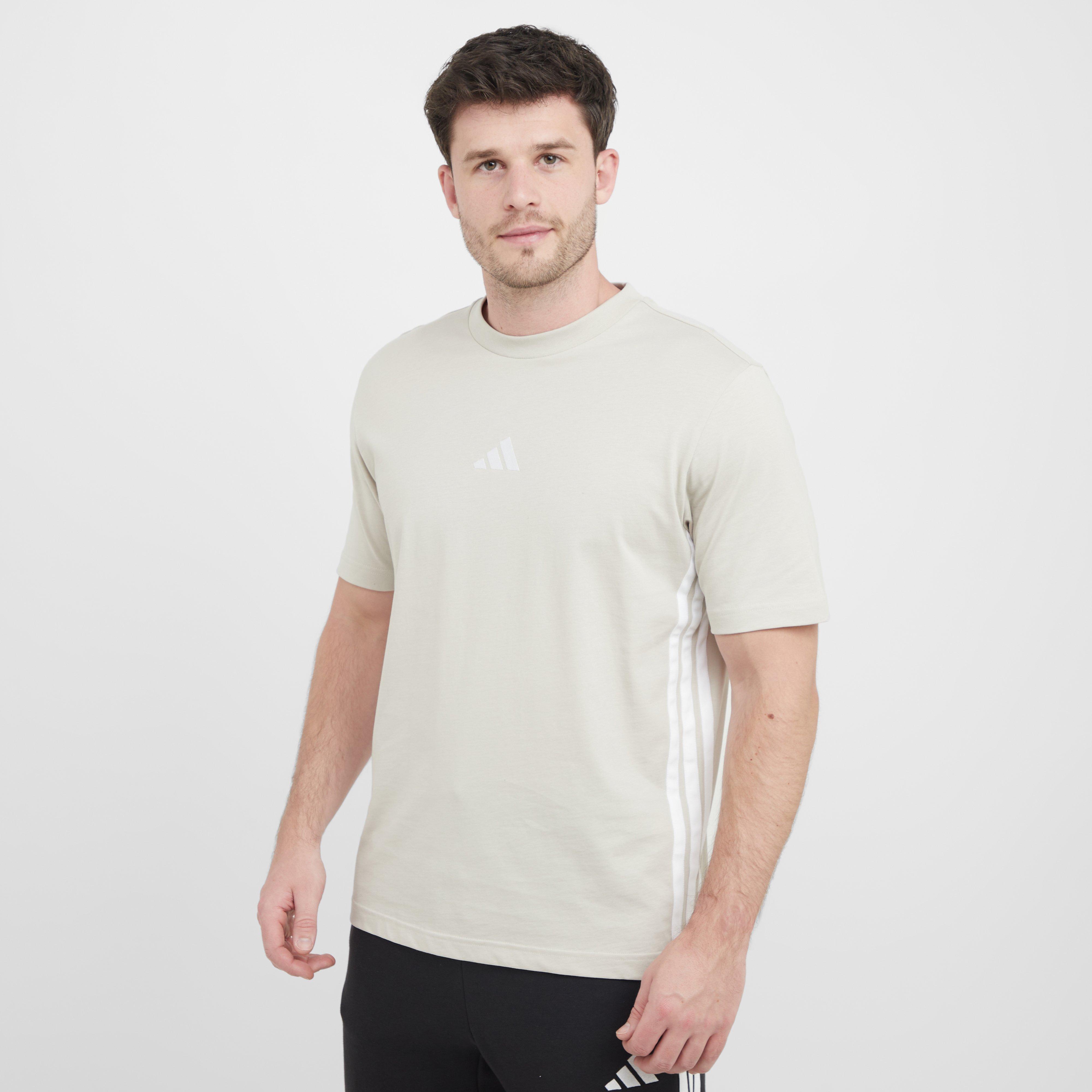 Men's Essentials 3-Stripes Single Jersey T-Shirt, Beige