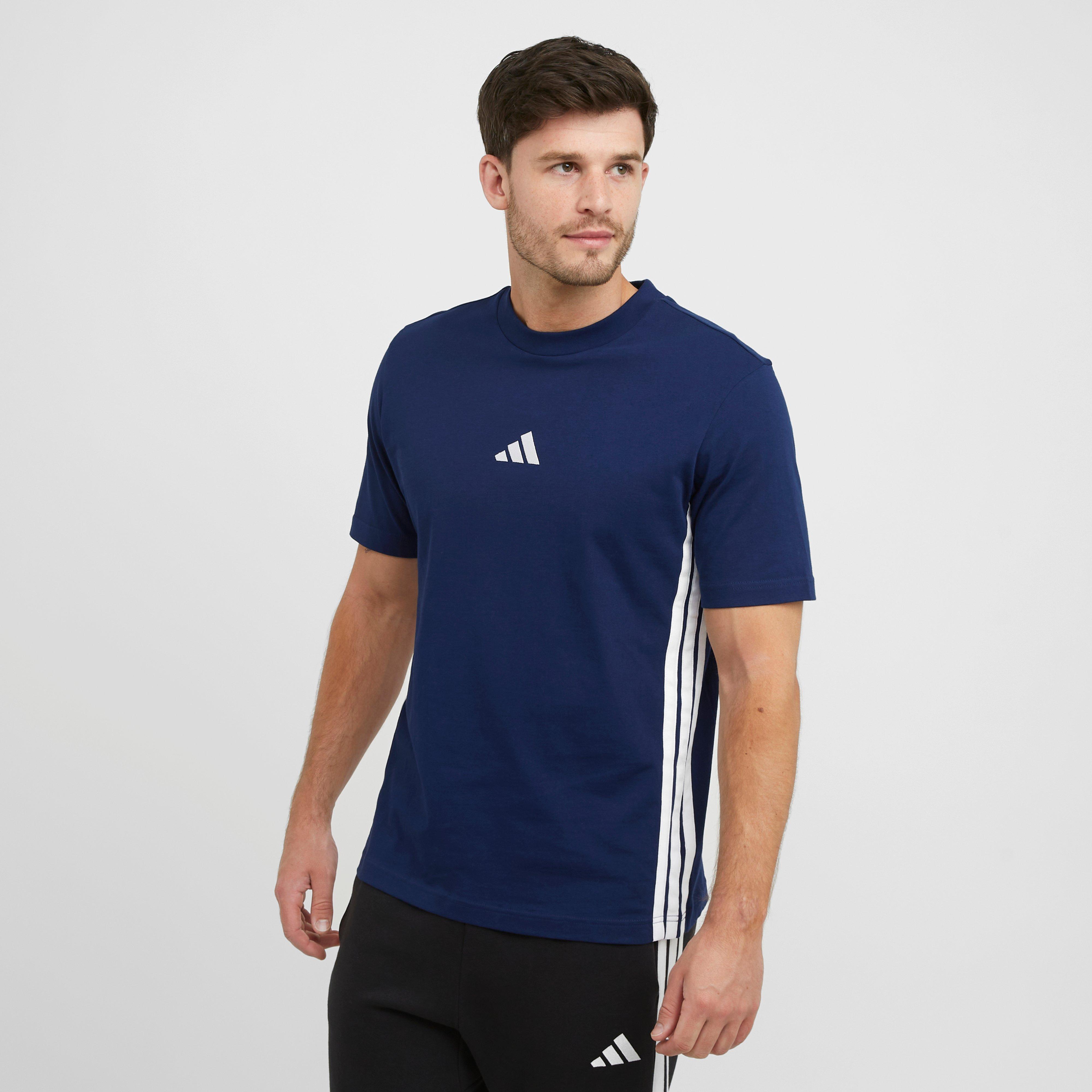 Men's Essentials 3-Stripes Single Jersey T-Shirt, Navy