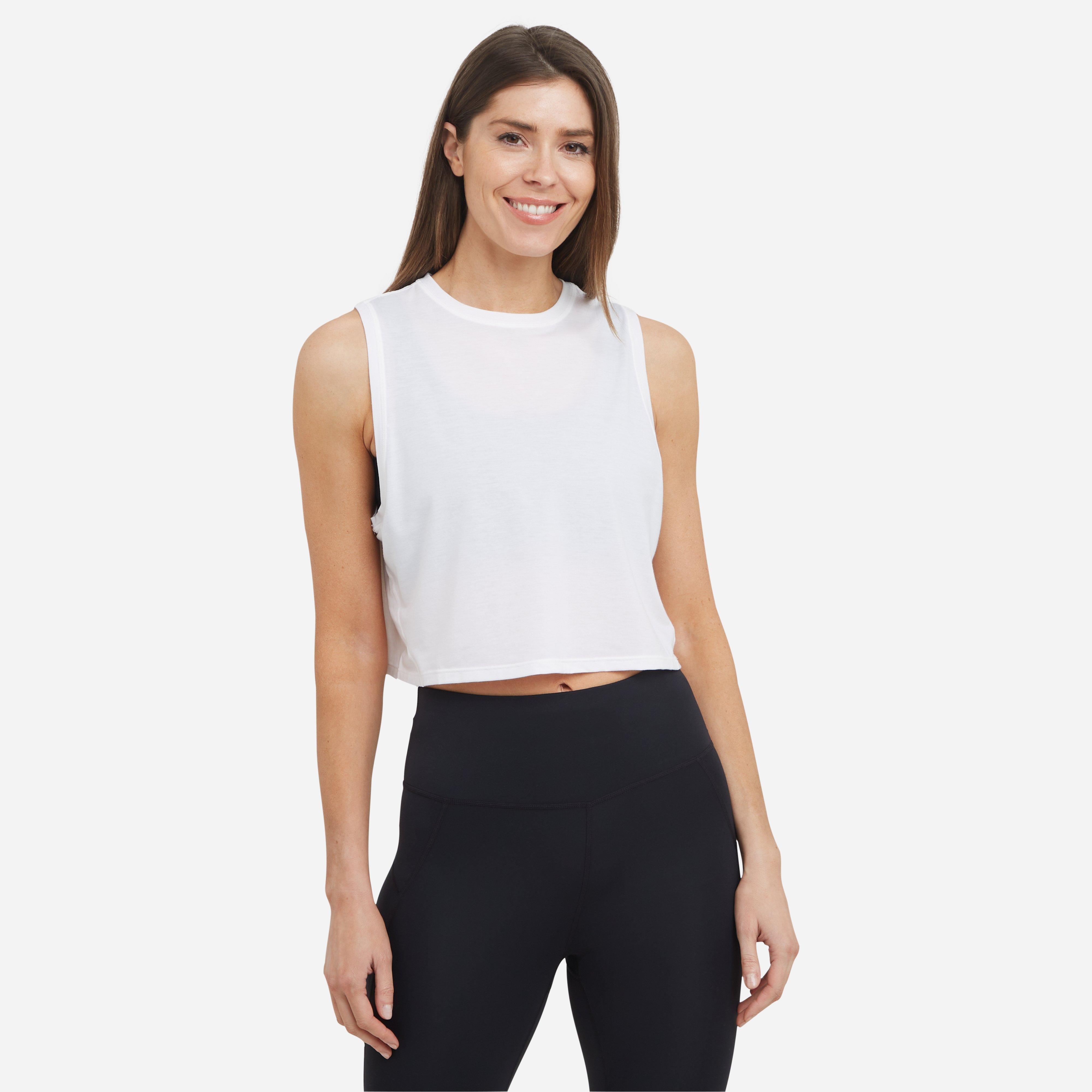 Women's Breathe Easy Crop Muscle Vest, White