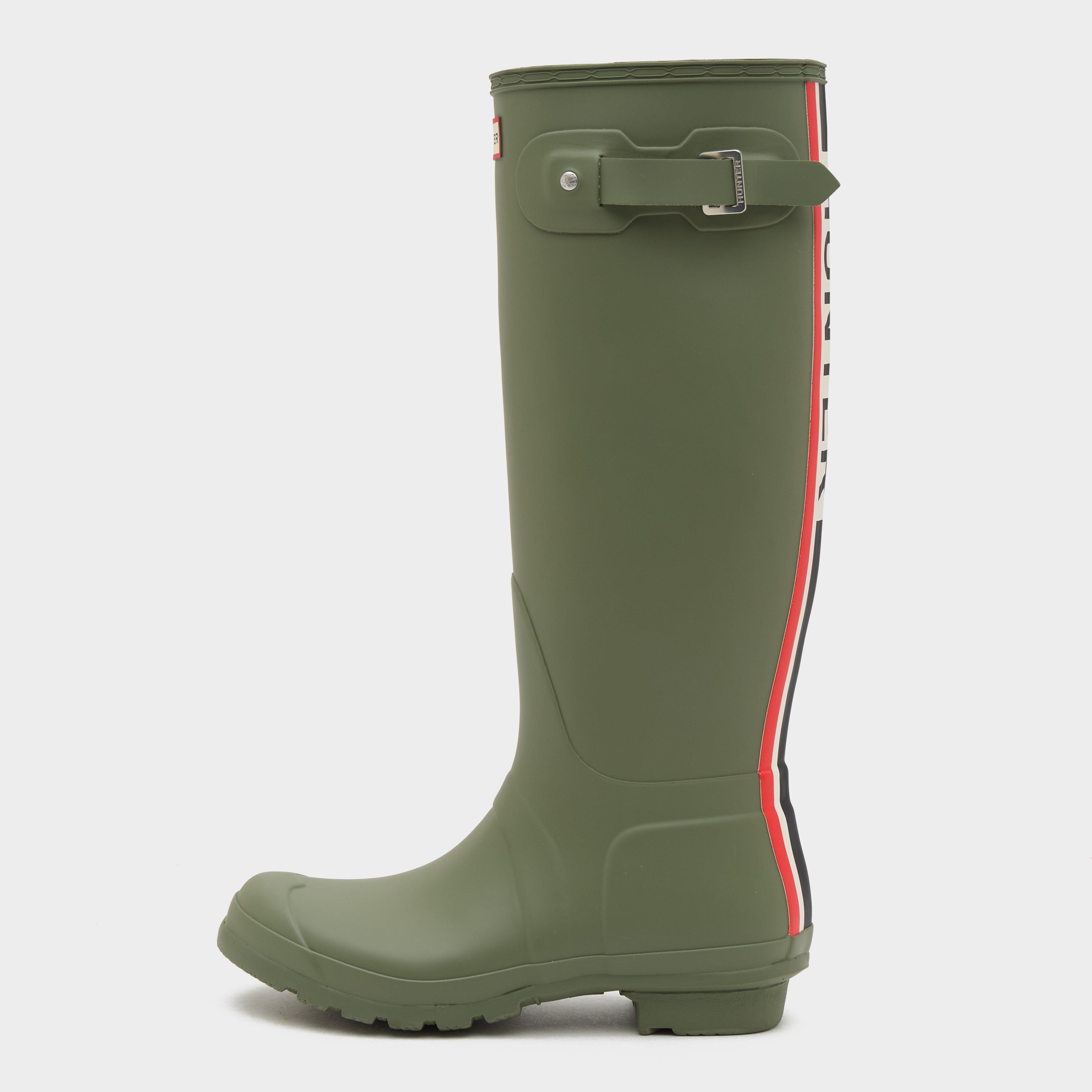 Women's Refined Tall Tri Colour Wellington Boots - Green, Green