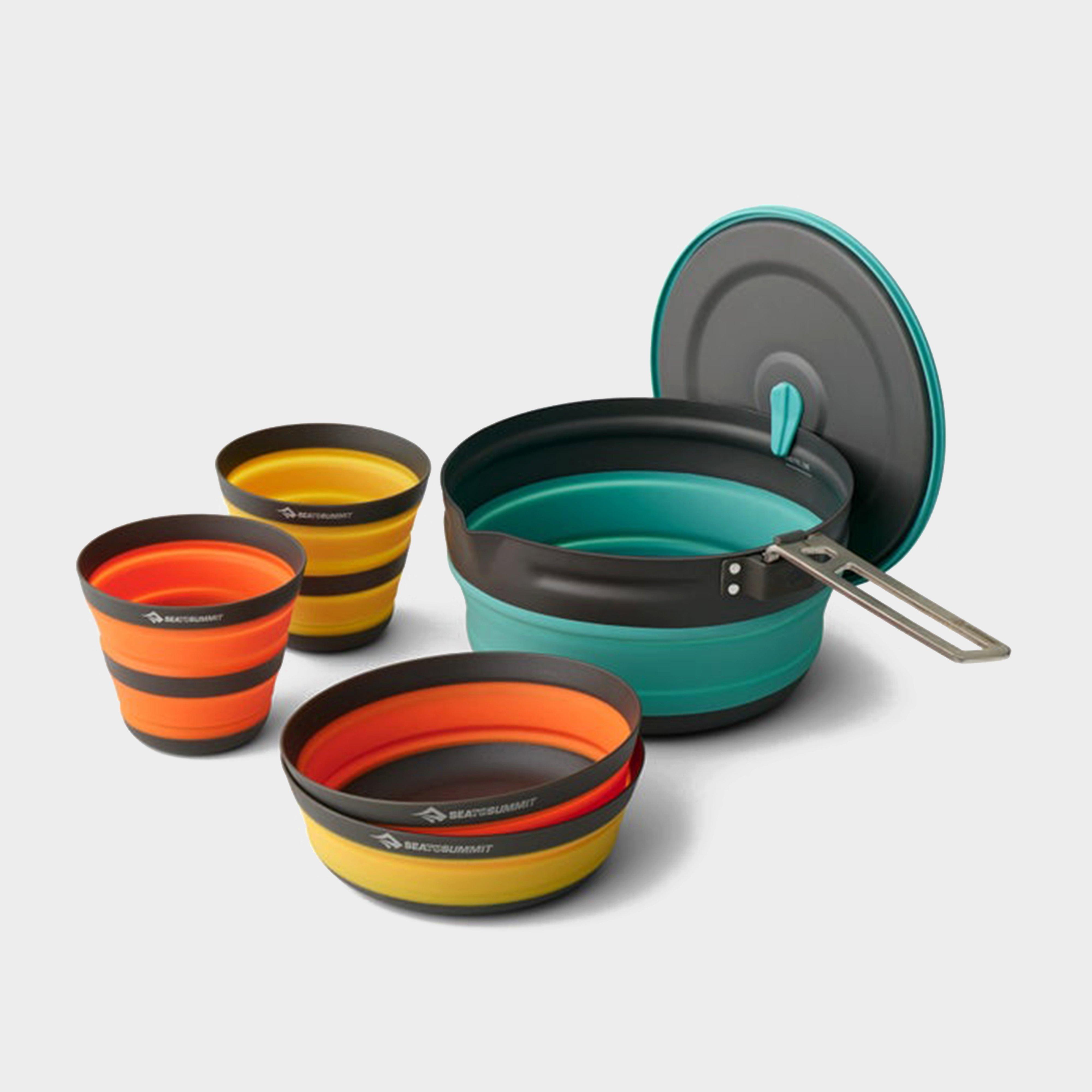 Frontier Ultralight Collapsible One Pot Cook 2 Person 5 Piece Set, Multi Coloured