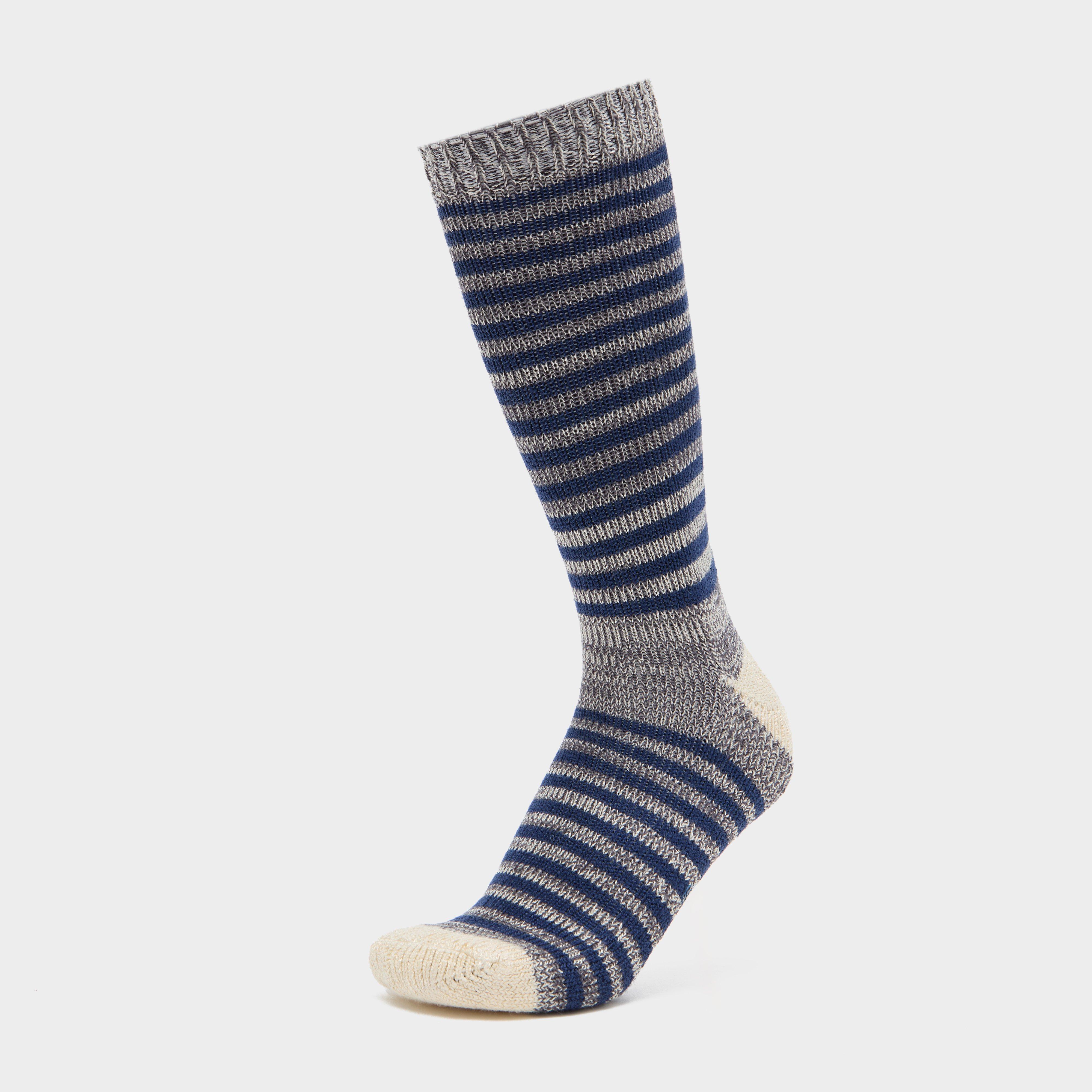 Men's Attleborough Bamboo Mid-Length Stripe Socks - Blue, Blue
