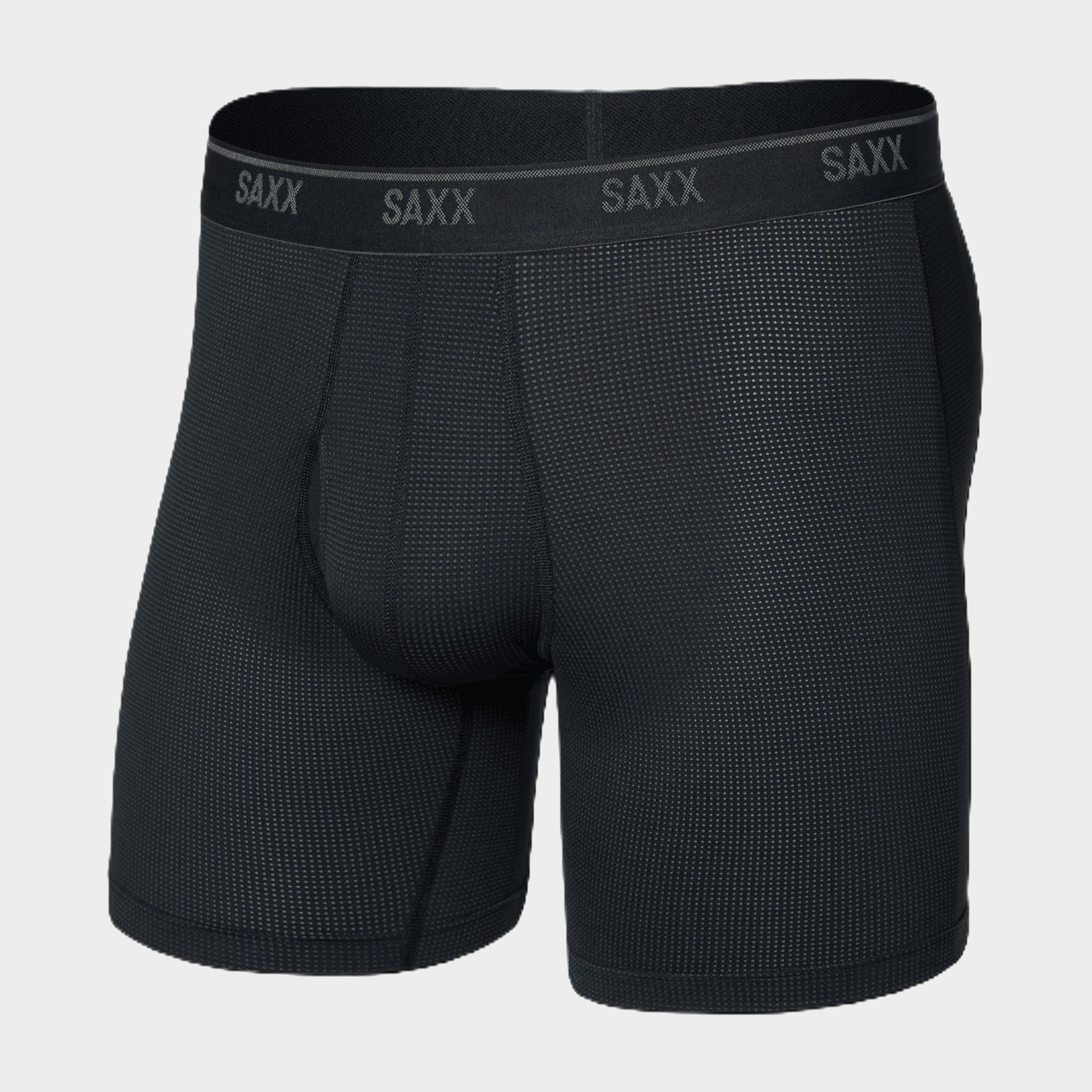 Saxx Men's Quest Quick-Dry Mesh Boxer Briefs - Black, Black