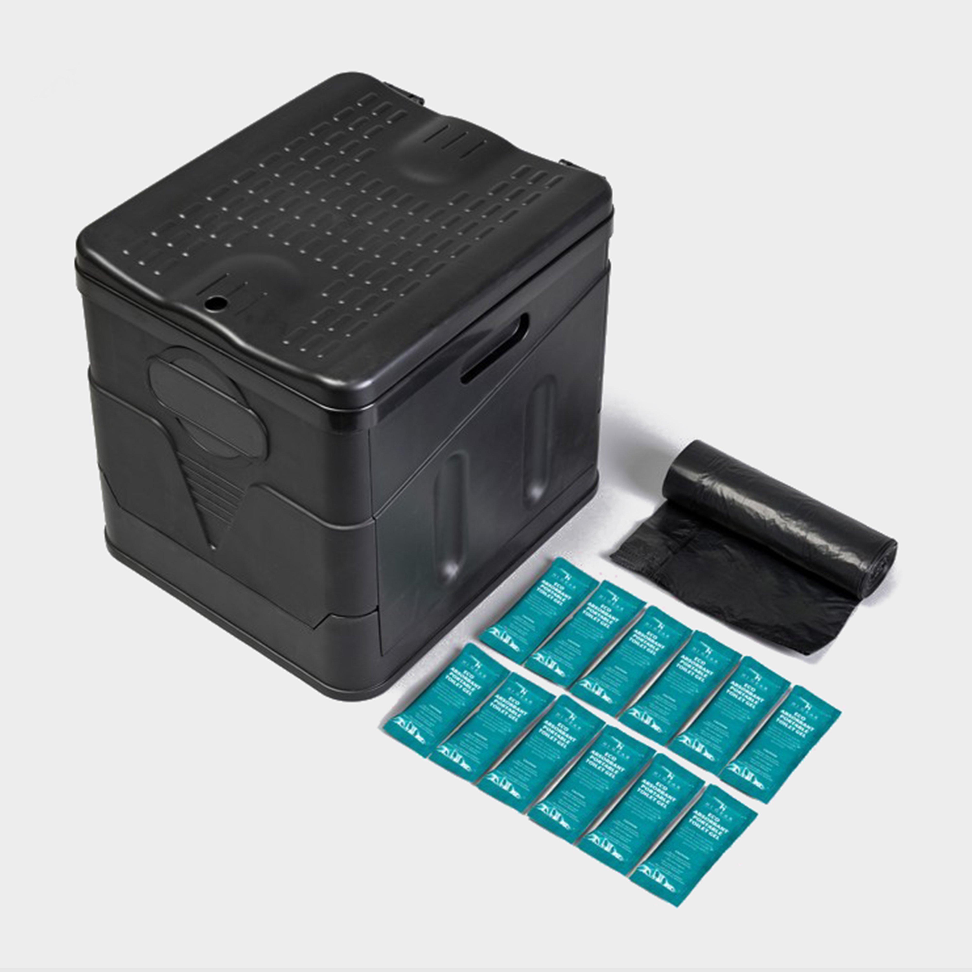 Click to view product details and reviews for Collapsible Toilet With Gel Pack And Toilet Bag Bundle Black.