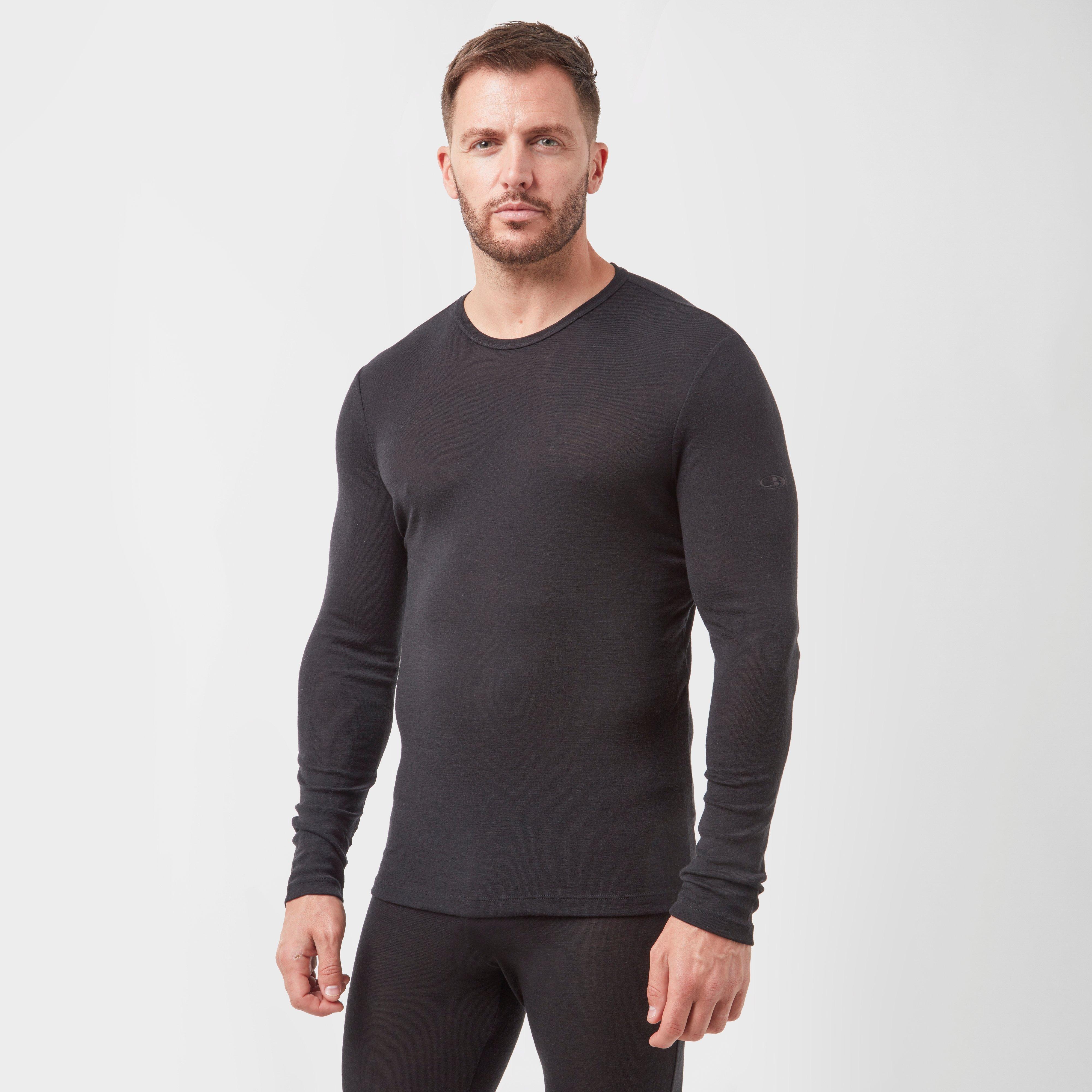 Icebreaker Men's Everyday Long Sleeve Merino Crew Neck Top, Black