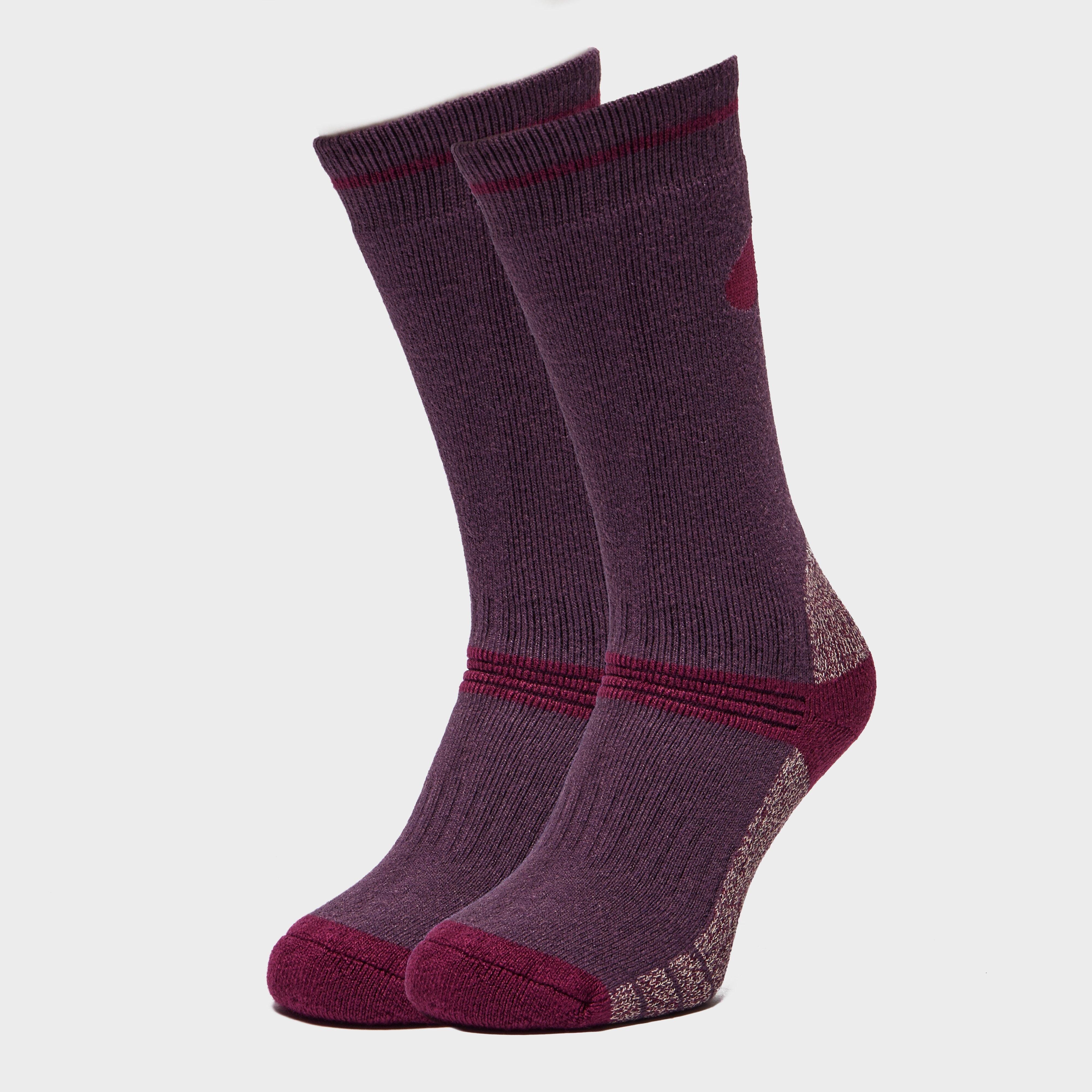 Peter Storm Women's Heavyweight Outdoor Socks (2 pack), Purple