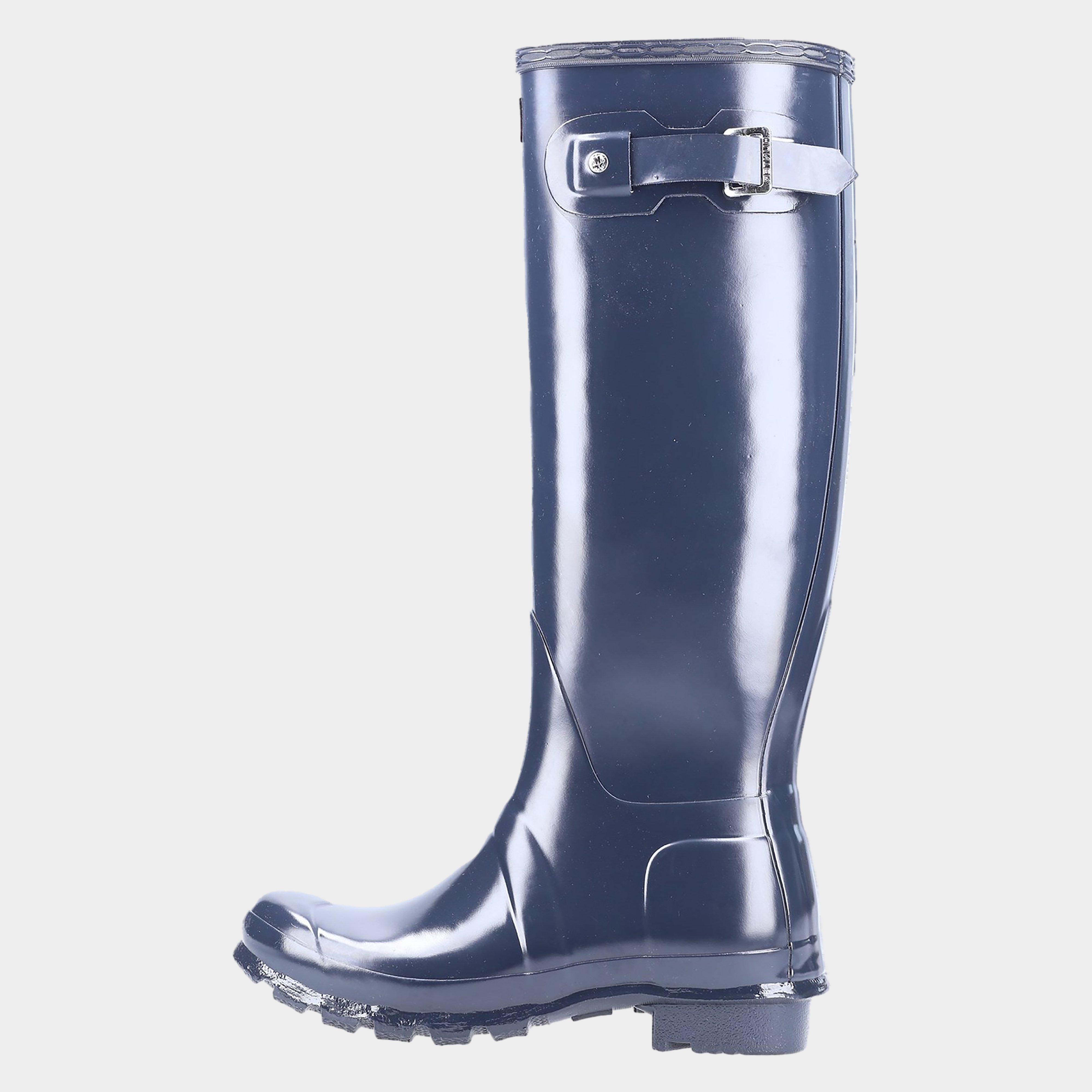 Hunter Women's Original Tall Gloss Wellington Boots, Blue