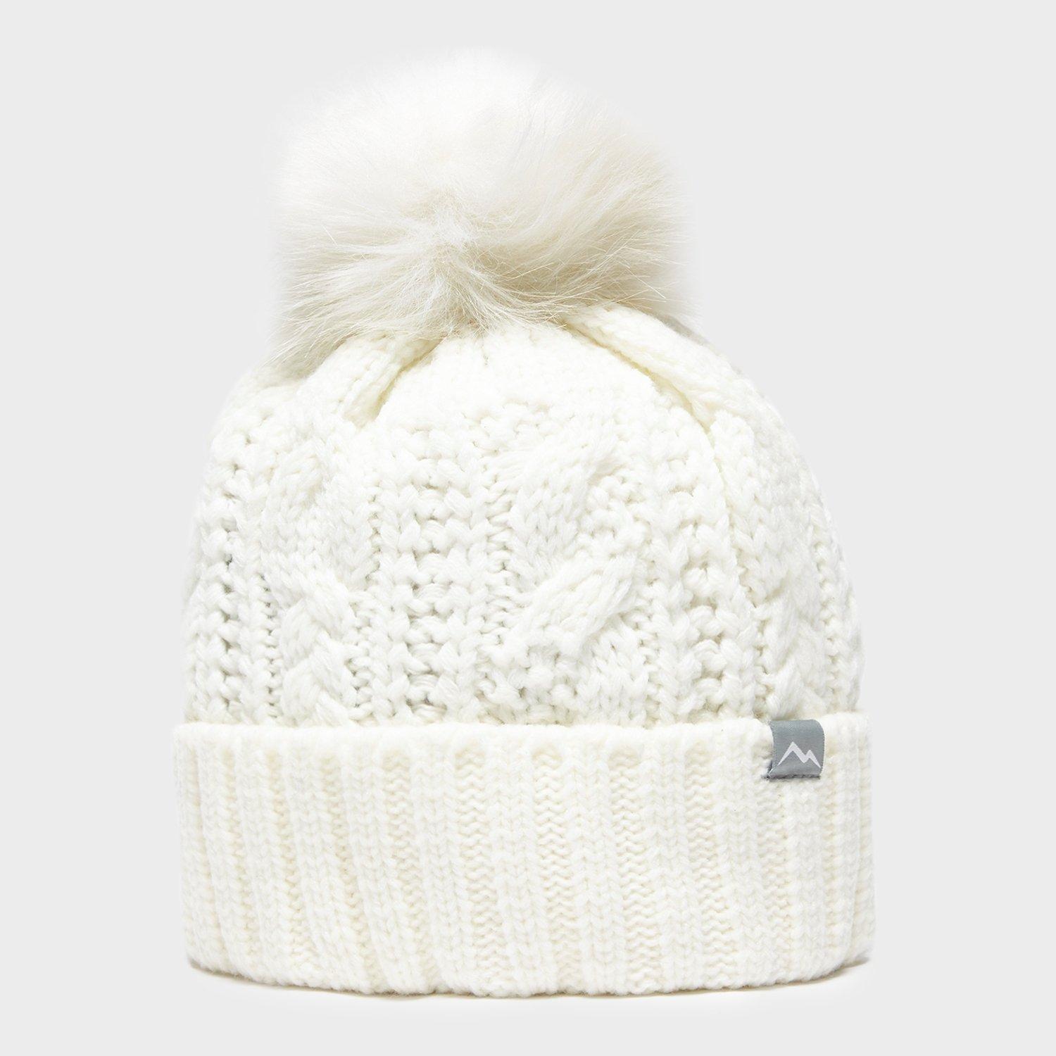 Peter Storm Women's Daisy Cable Knit Bobble Hat, White