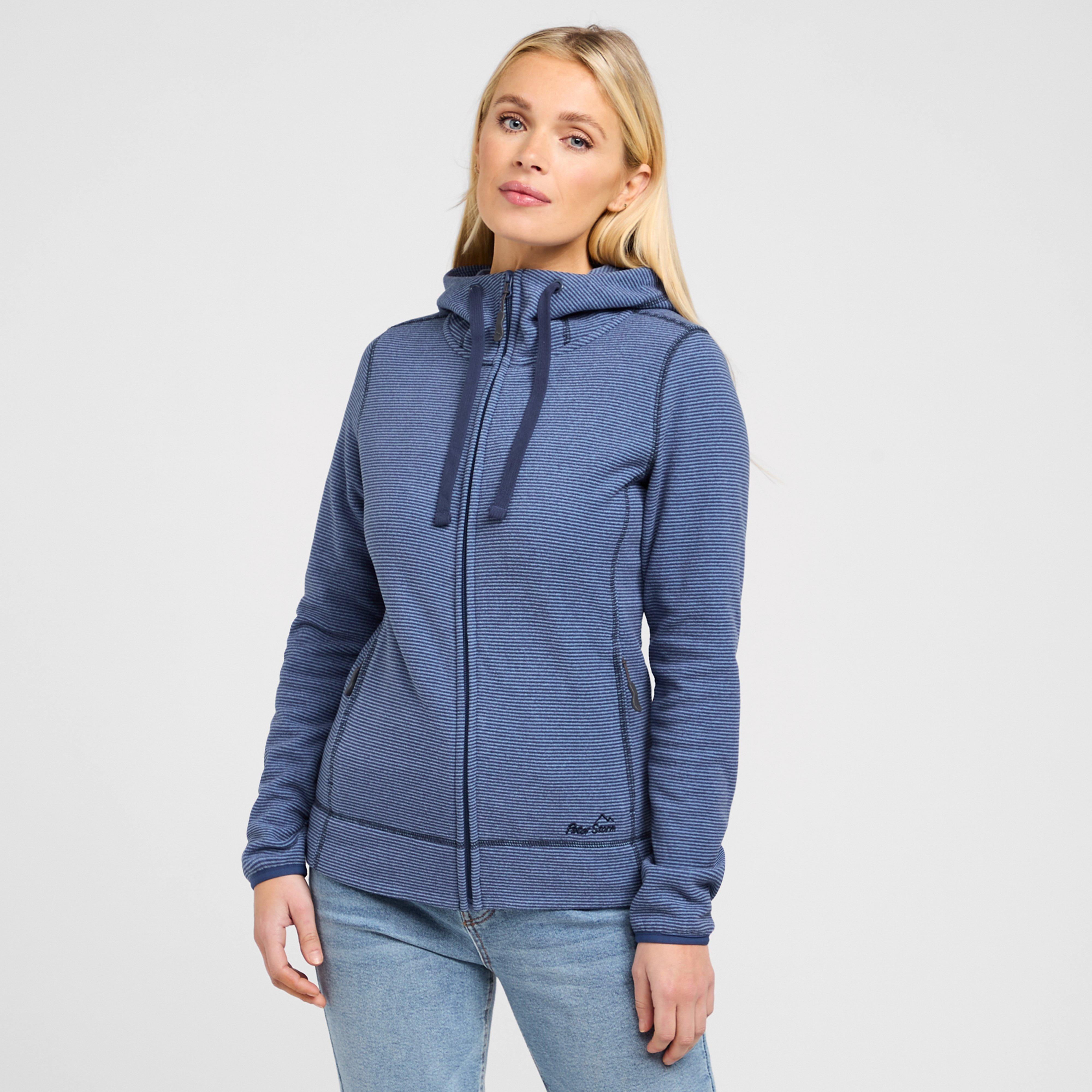 Peter Storm Women's Full Zip Hooded Stretch Fleece, Blue