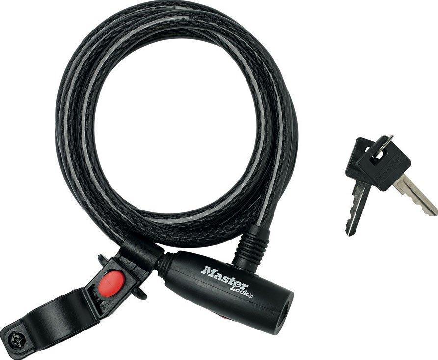 Go Outdoors Masterlock Cable 10mm X 1800mm Key, Black