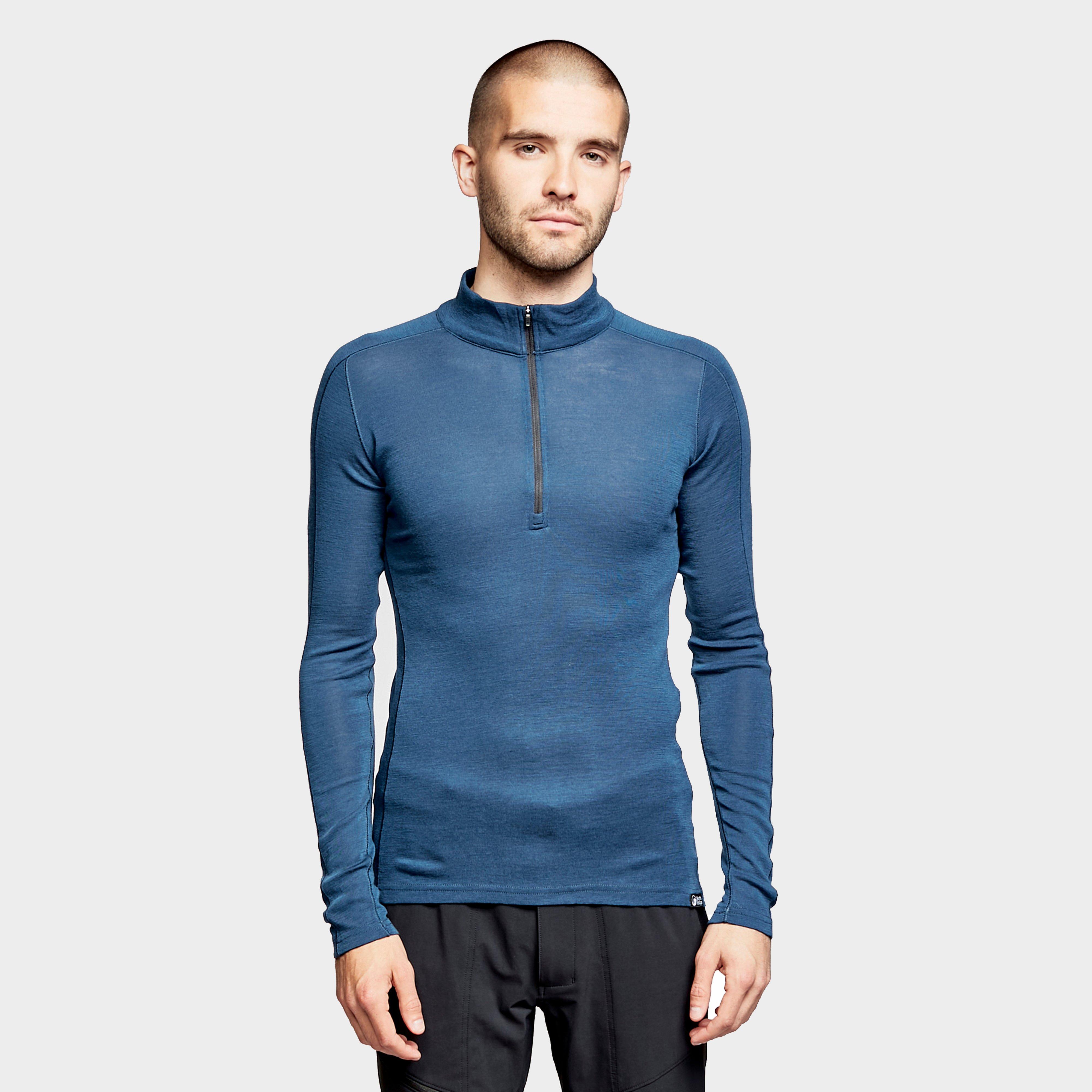 North Ridge Men's Convect-200 Merino Long Sleeved Zipped Top, Blue