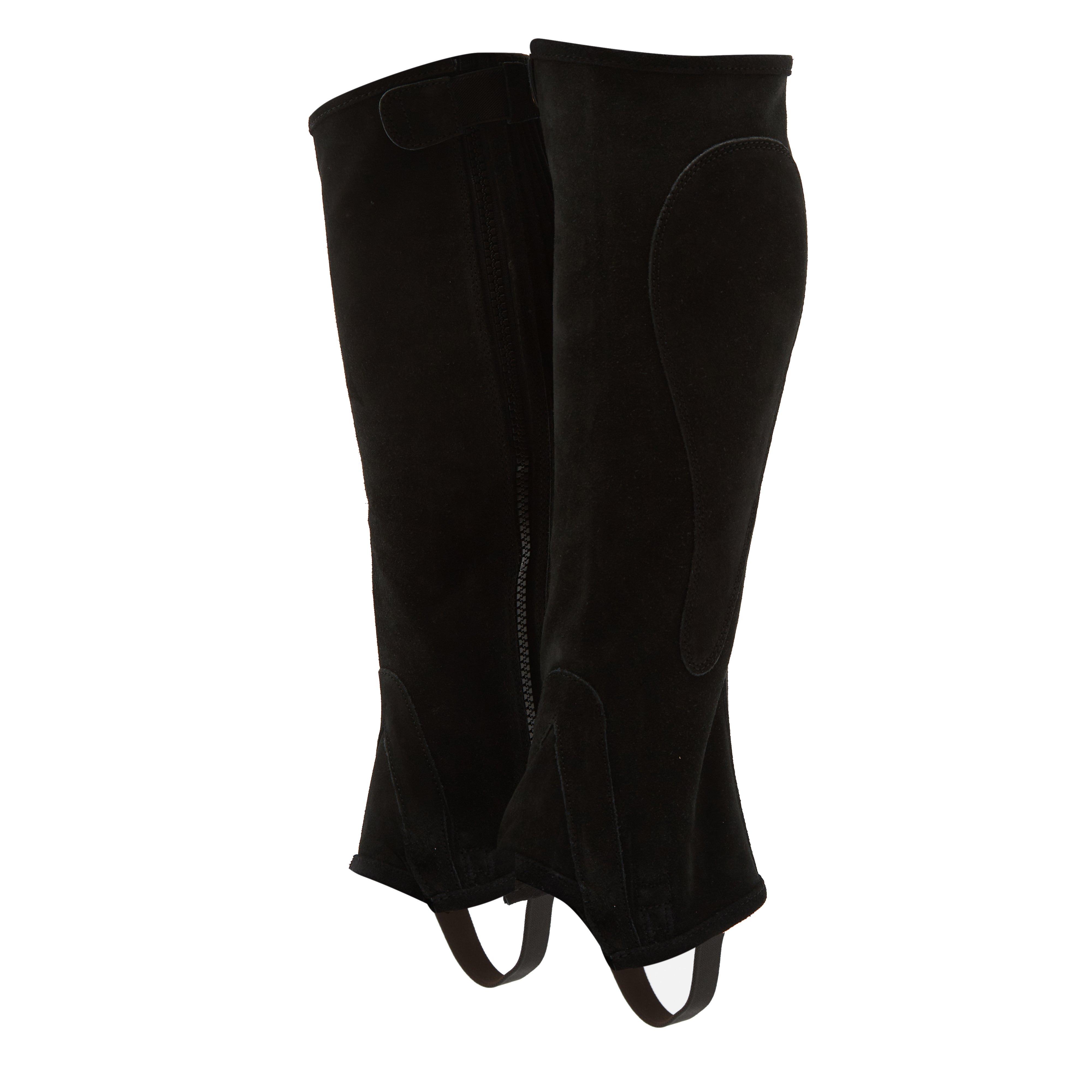 Adults Suede Half Chaps Black