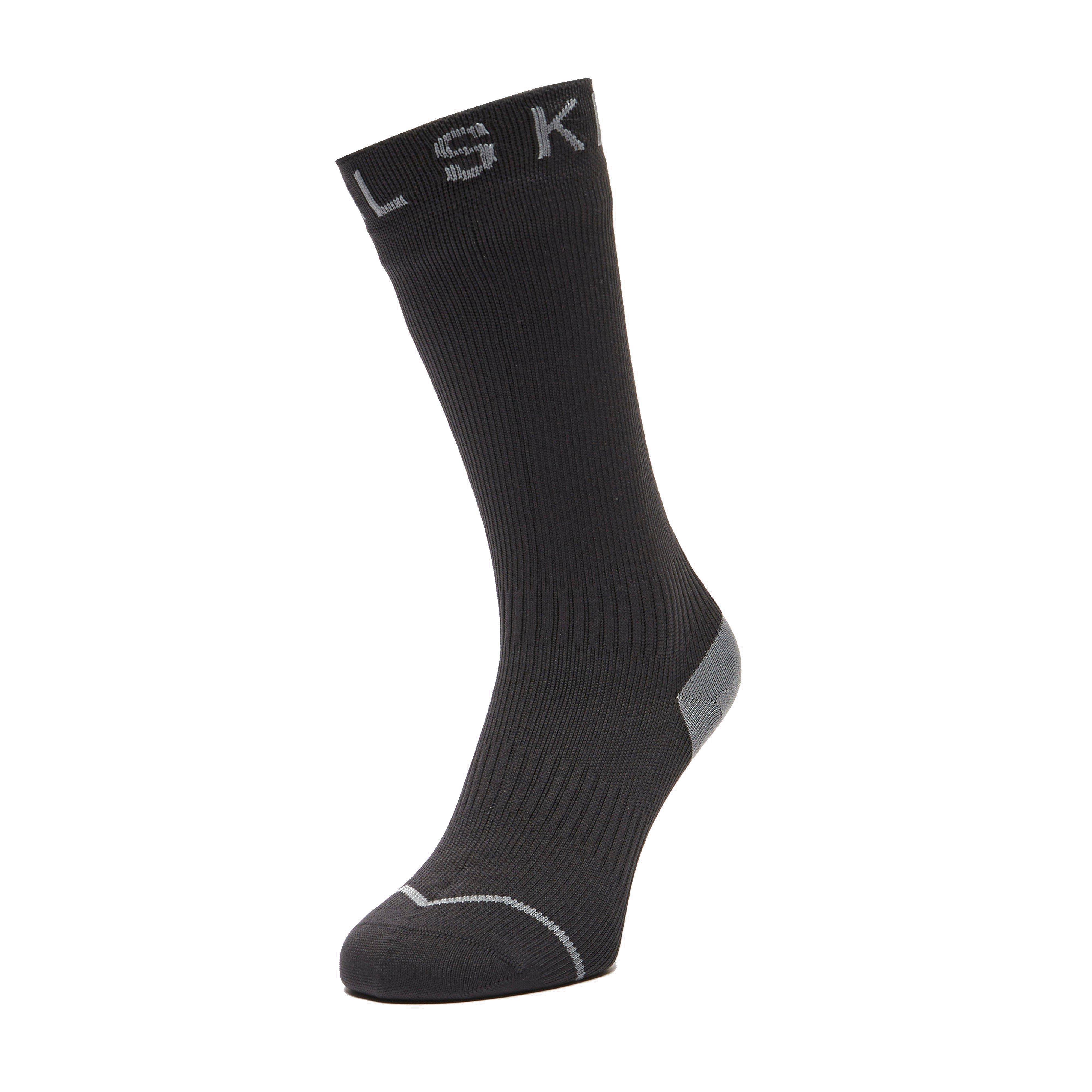 Sealskinz Hydrostop Cold Weather Socks - Black/Grey - Large