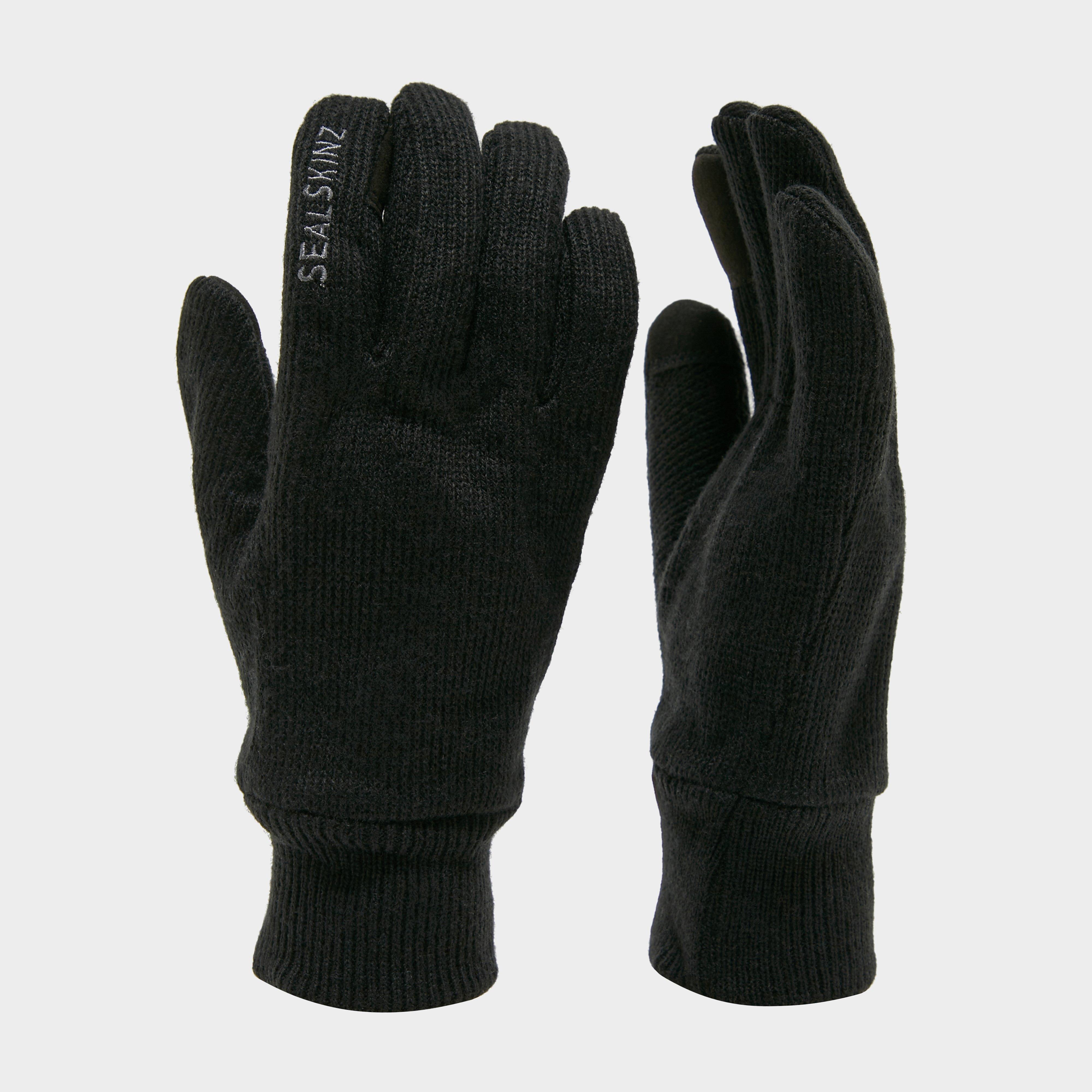 Sealskinz Windproof All Weather Knitted Gloves, Black