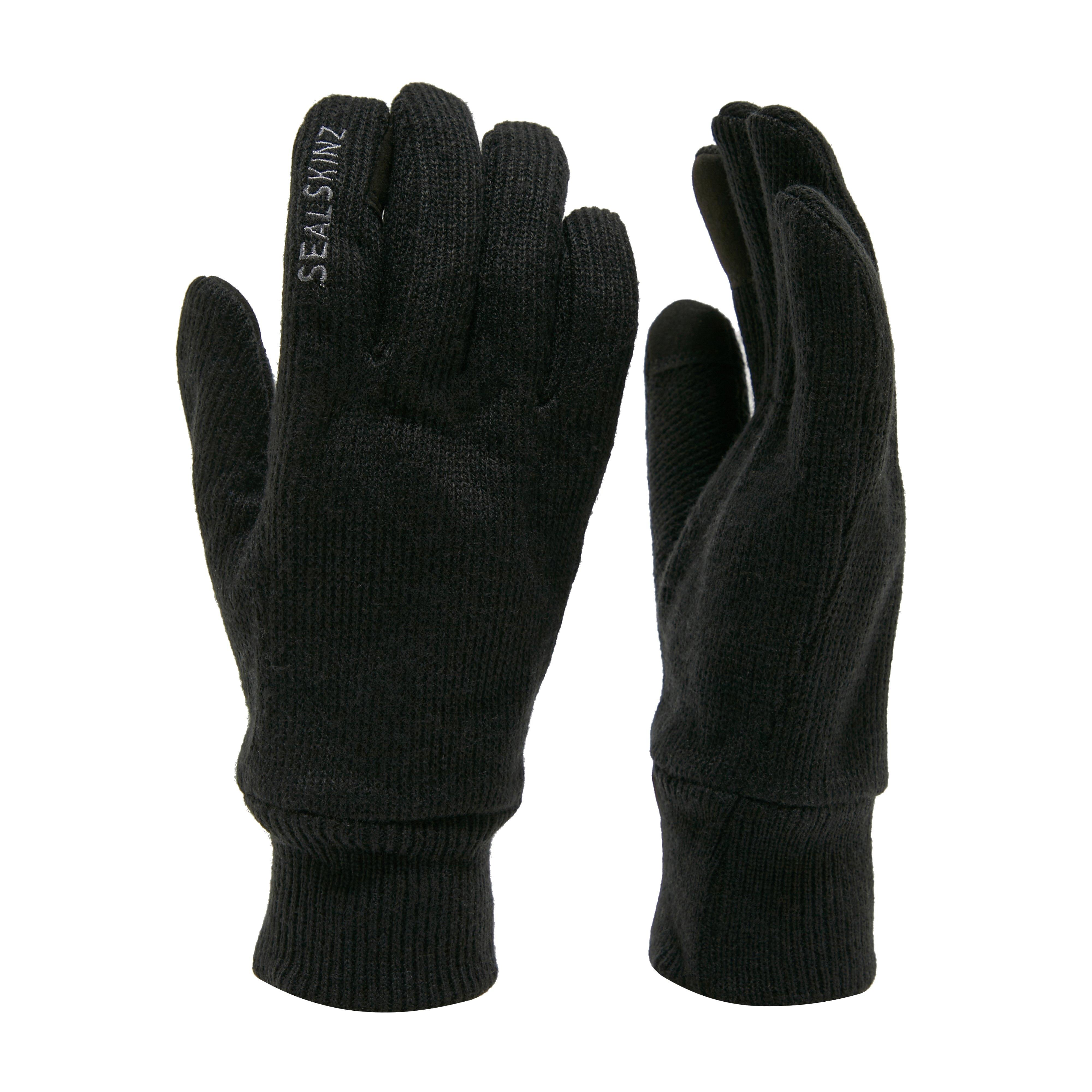 Windproof All Weather Knitted Gloves Black