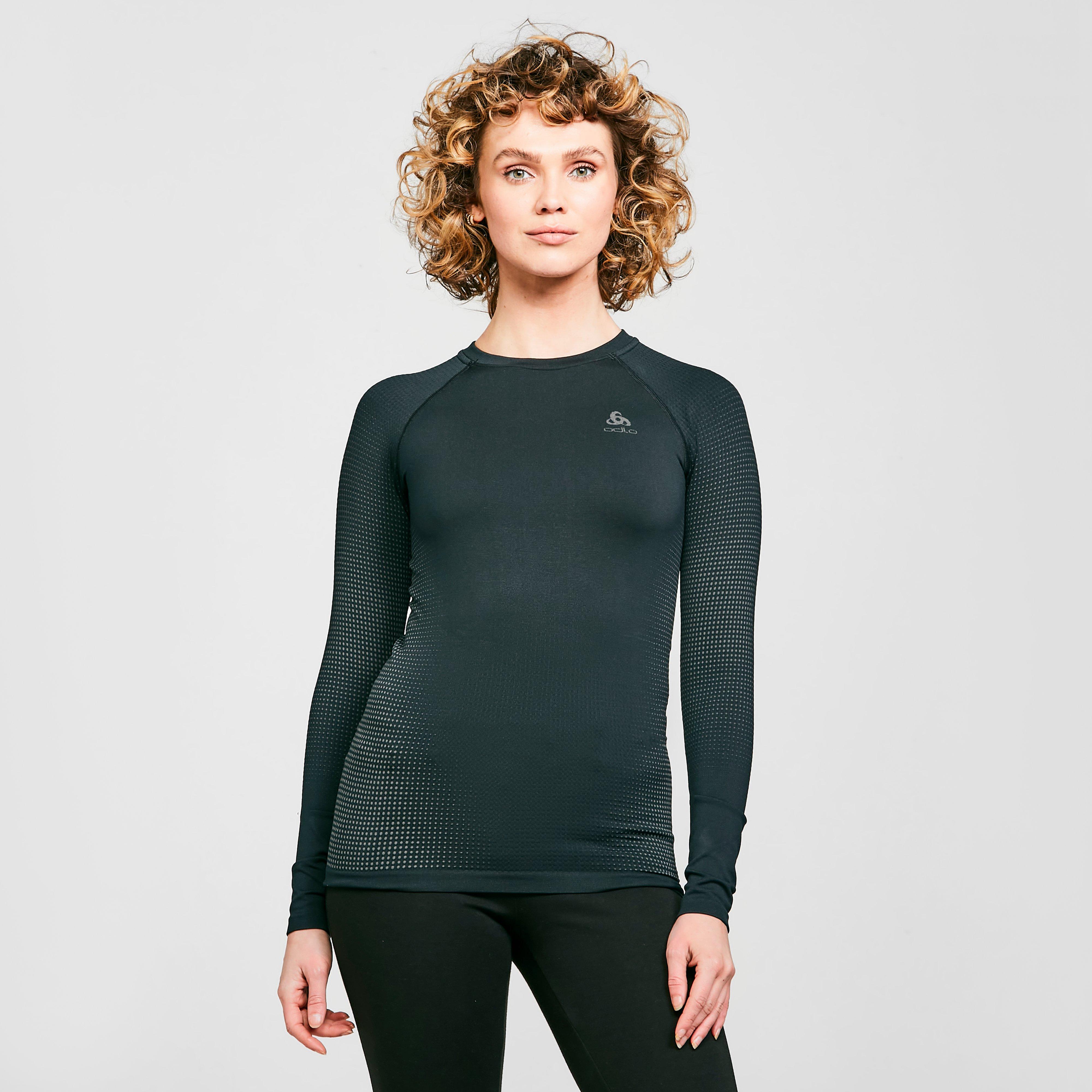 Odlo Women's Performance Warm Long Sleeve Base Layer Top, Black