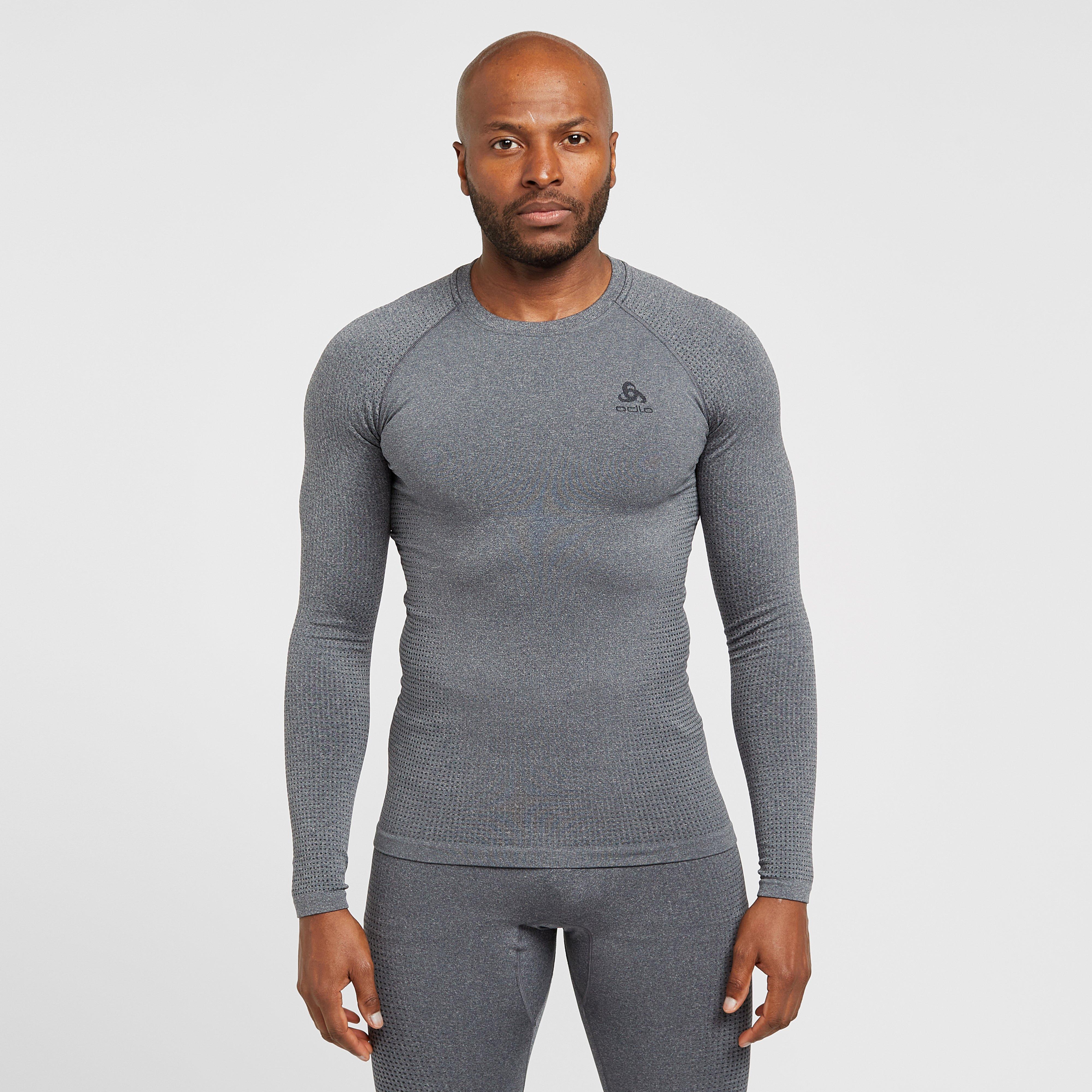 Odlo Men's Performance Warm Long Sleeve Baselayer Top, Grey