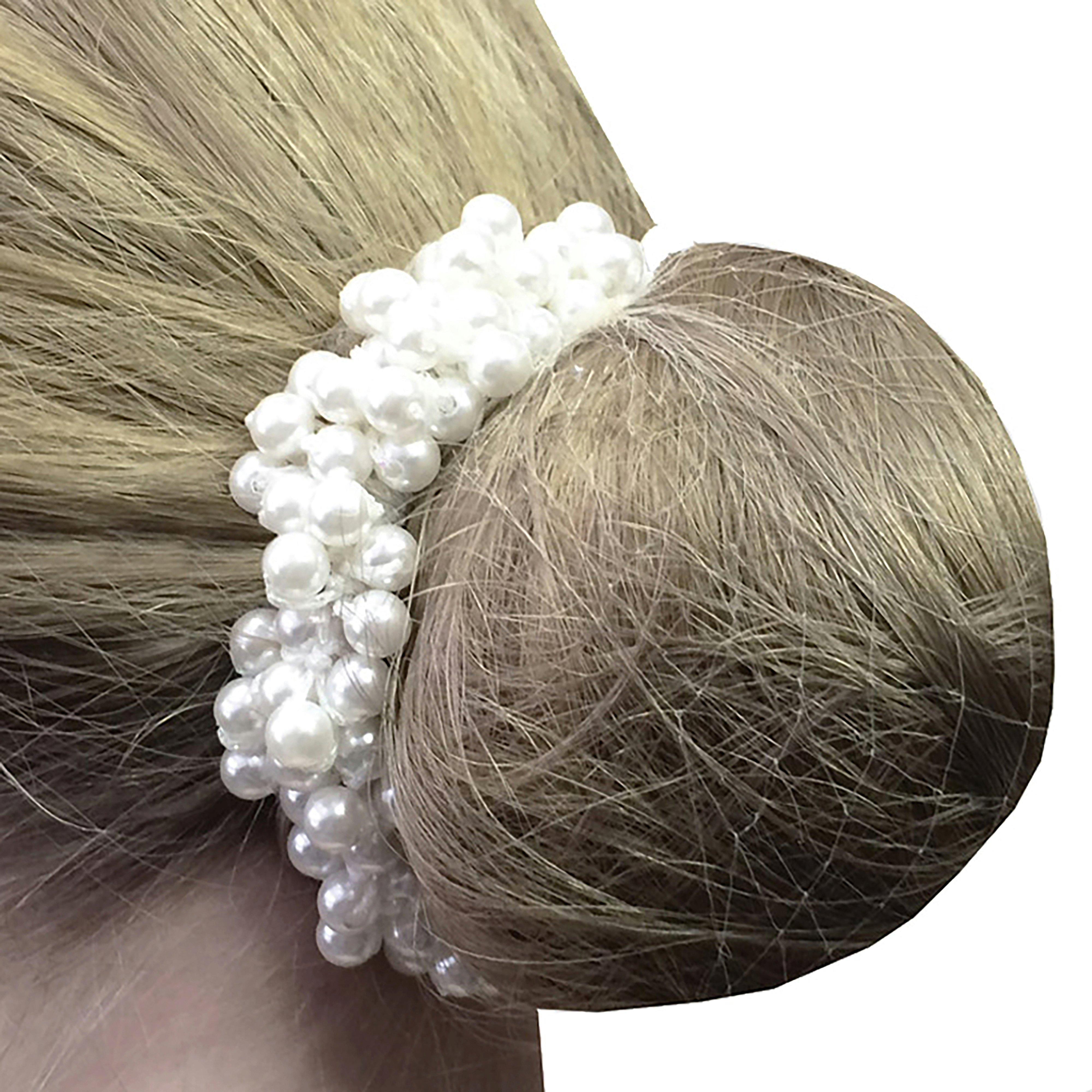 Pearl Beaded Scrunchie Ivory