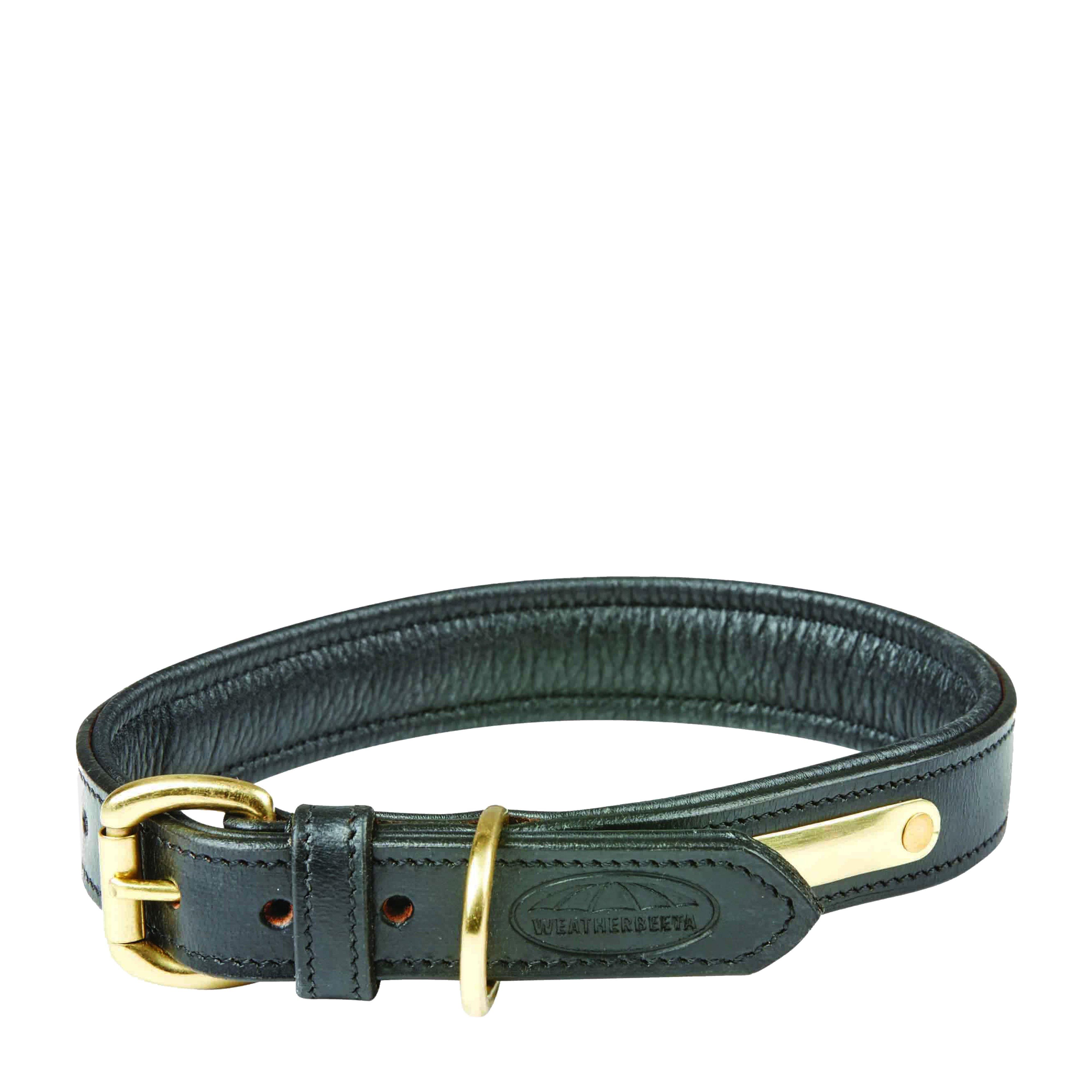 Padded Leather Collar Black