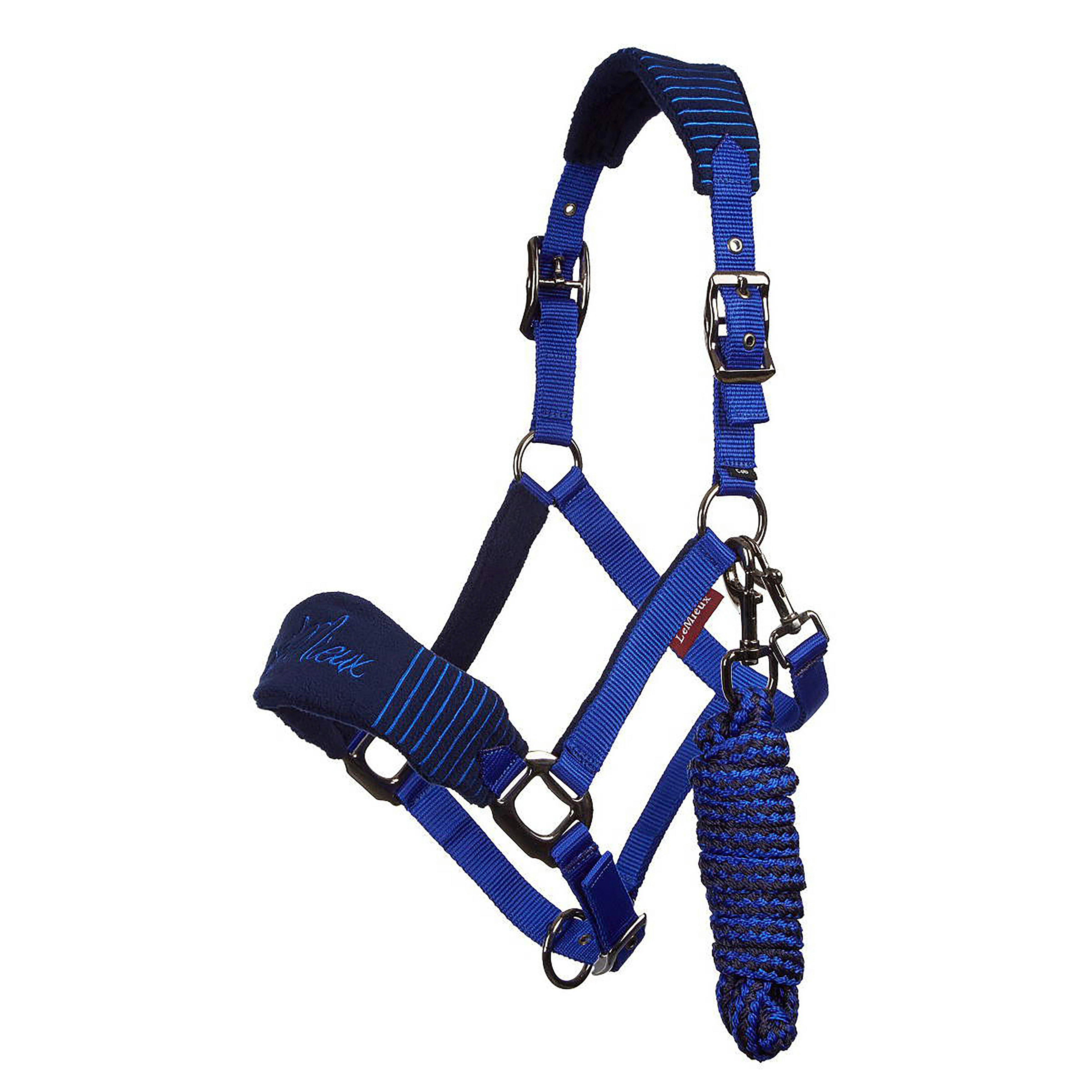 Vogue Fleece Headcollar & Leadrope Navy/ Royal Blue