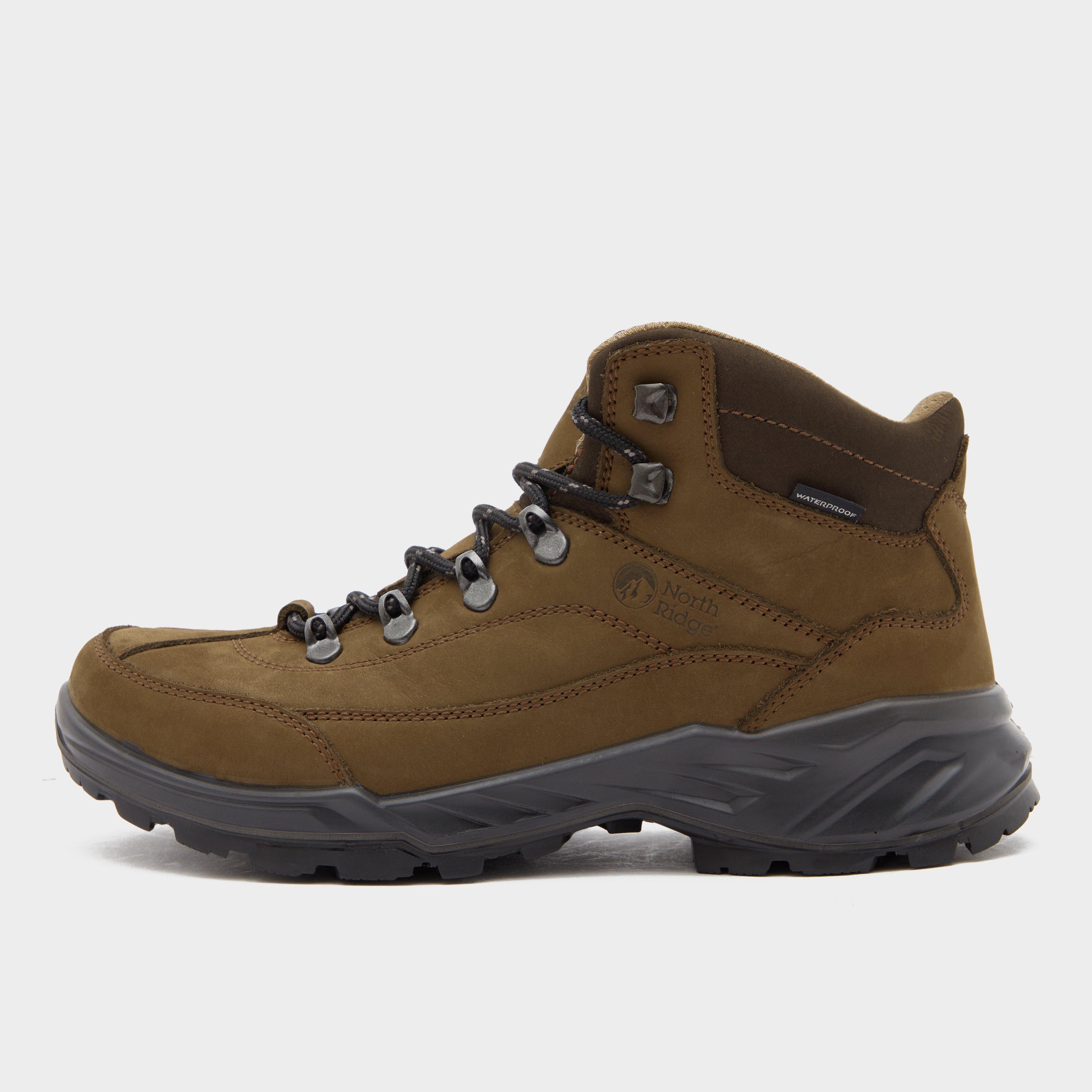 North Ridge Women's Rambler Waterproof Mid Walking Boots, Brown