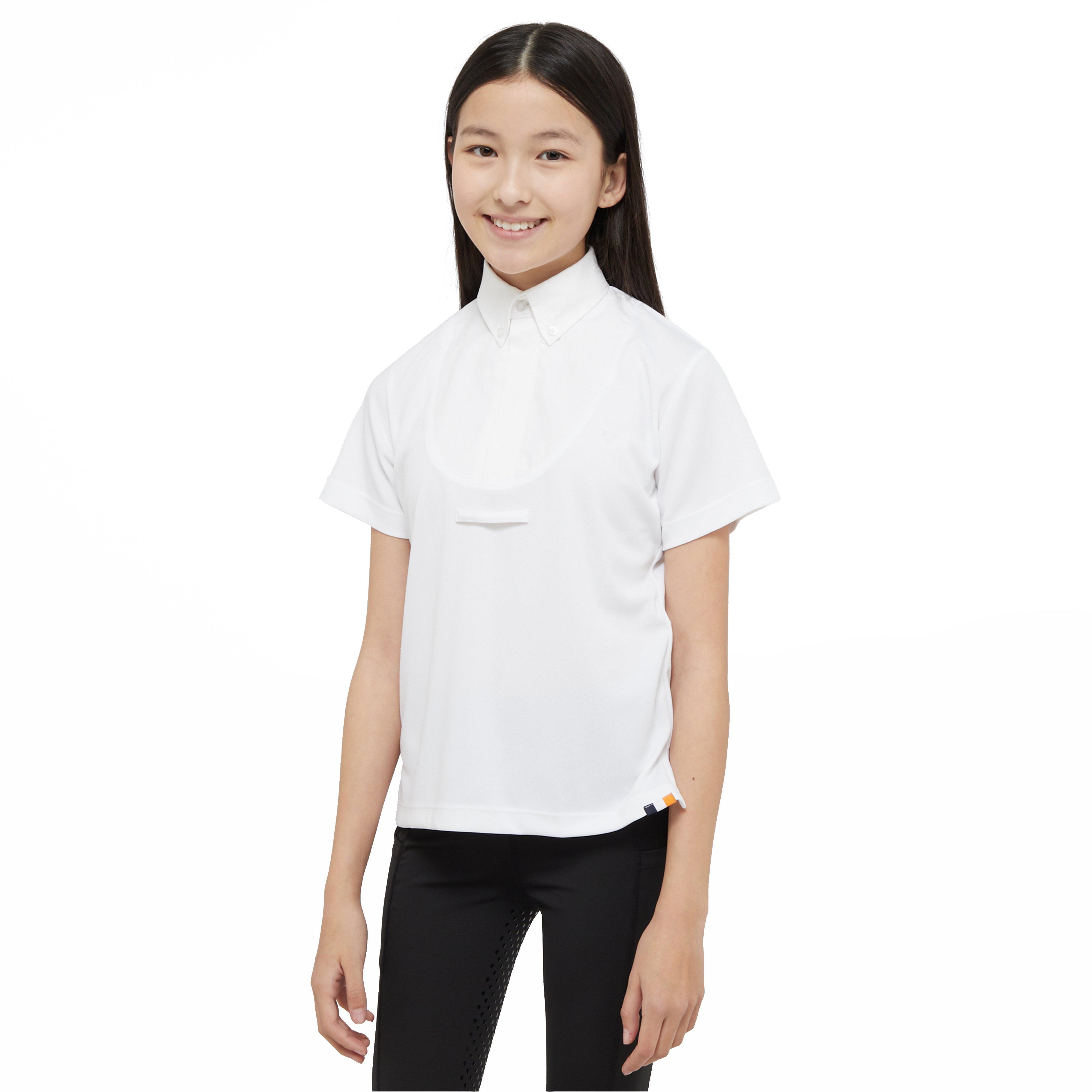 Young Rider Short Sleeve Tie Shirt White