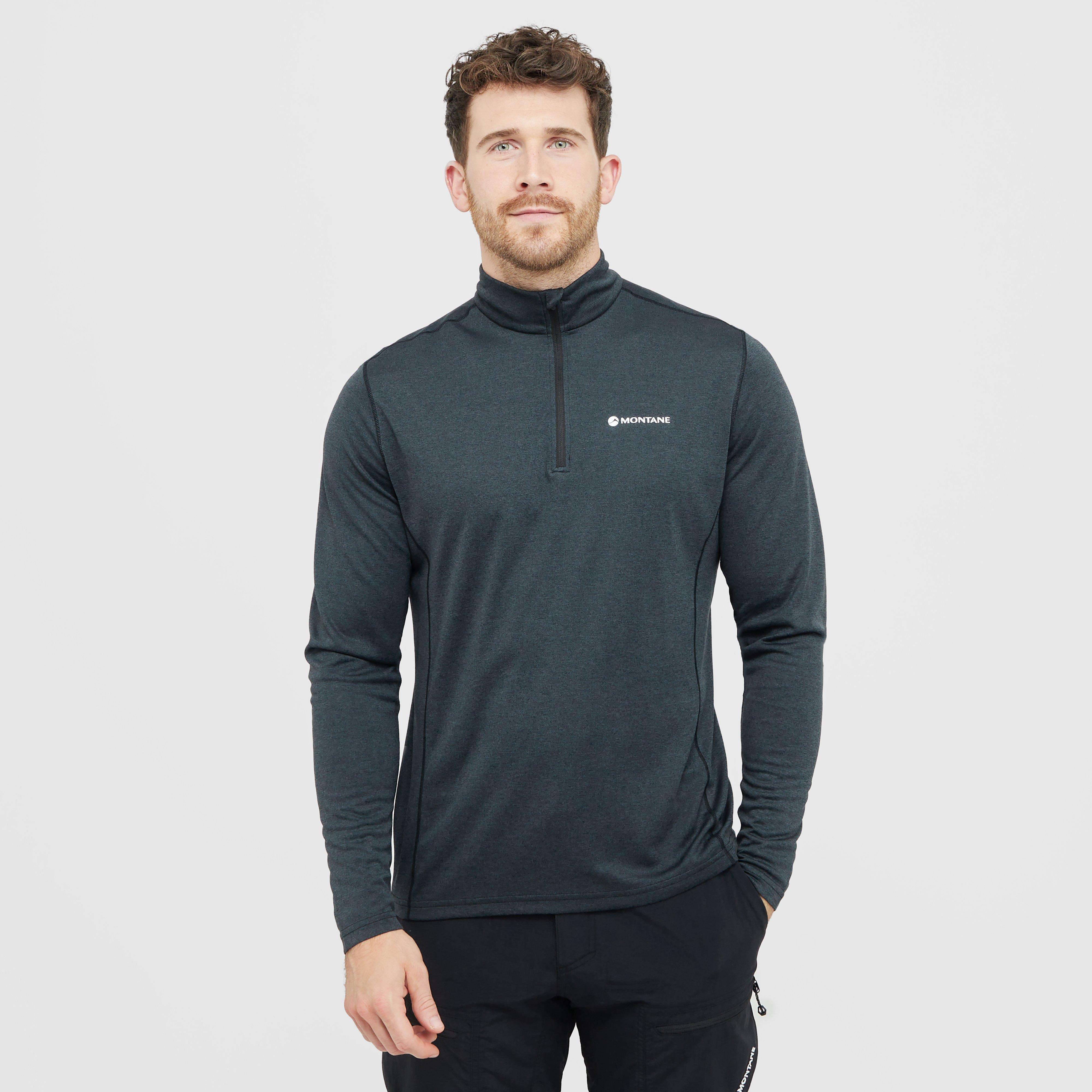 Montane Men's Dart Zip Neck T-Shirt, Black