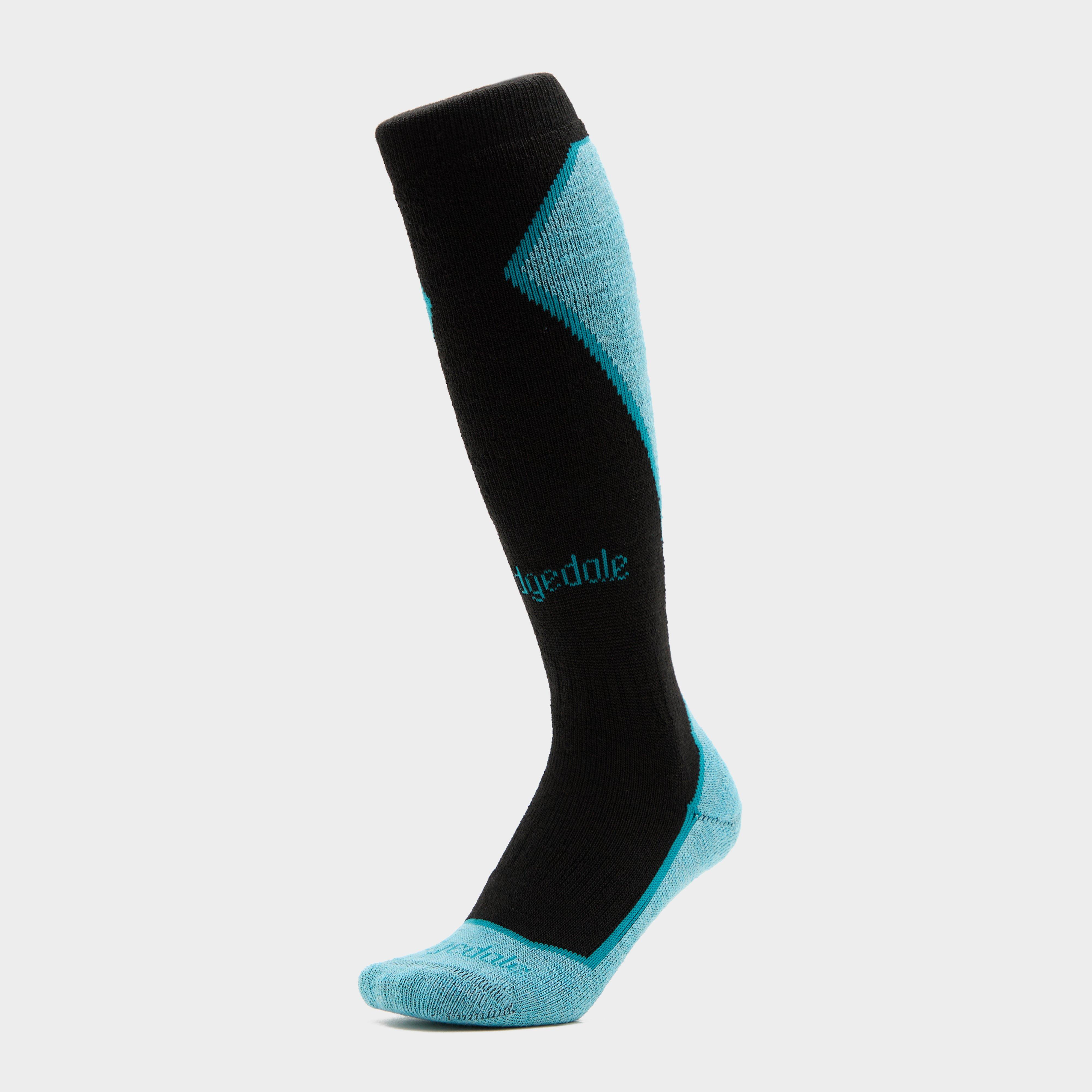 Bridgedale Women's Ski Midweight+ Merino Endurance Over Calf Socks, Blue