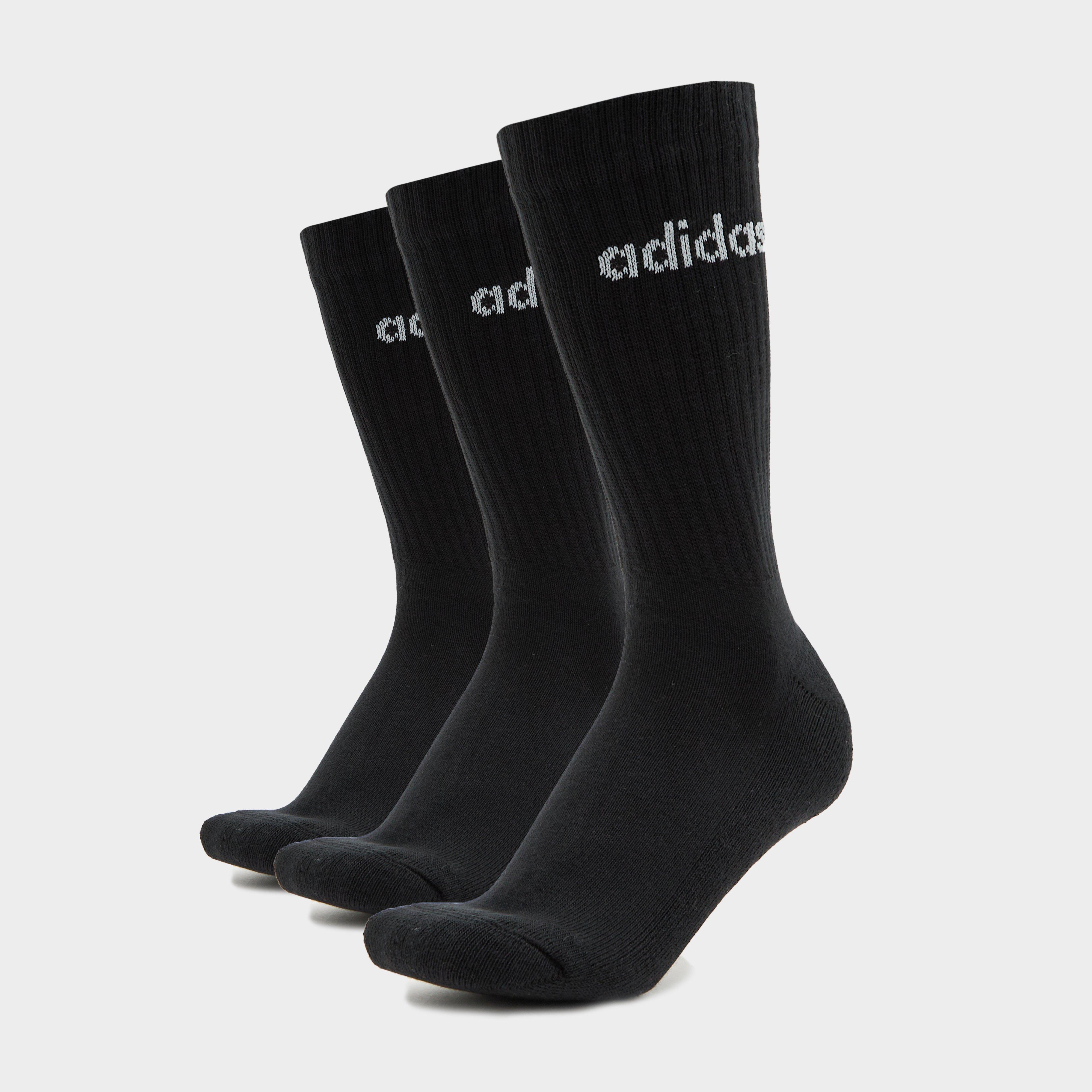 adidas Men's Crew Socks 3 Pack, Black