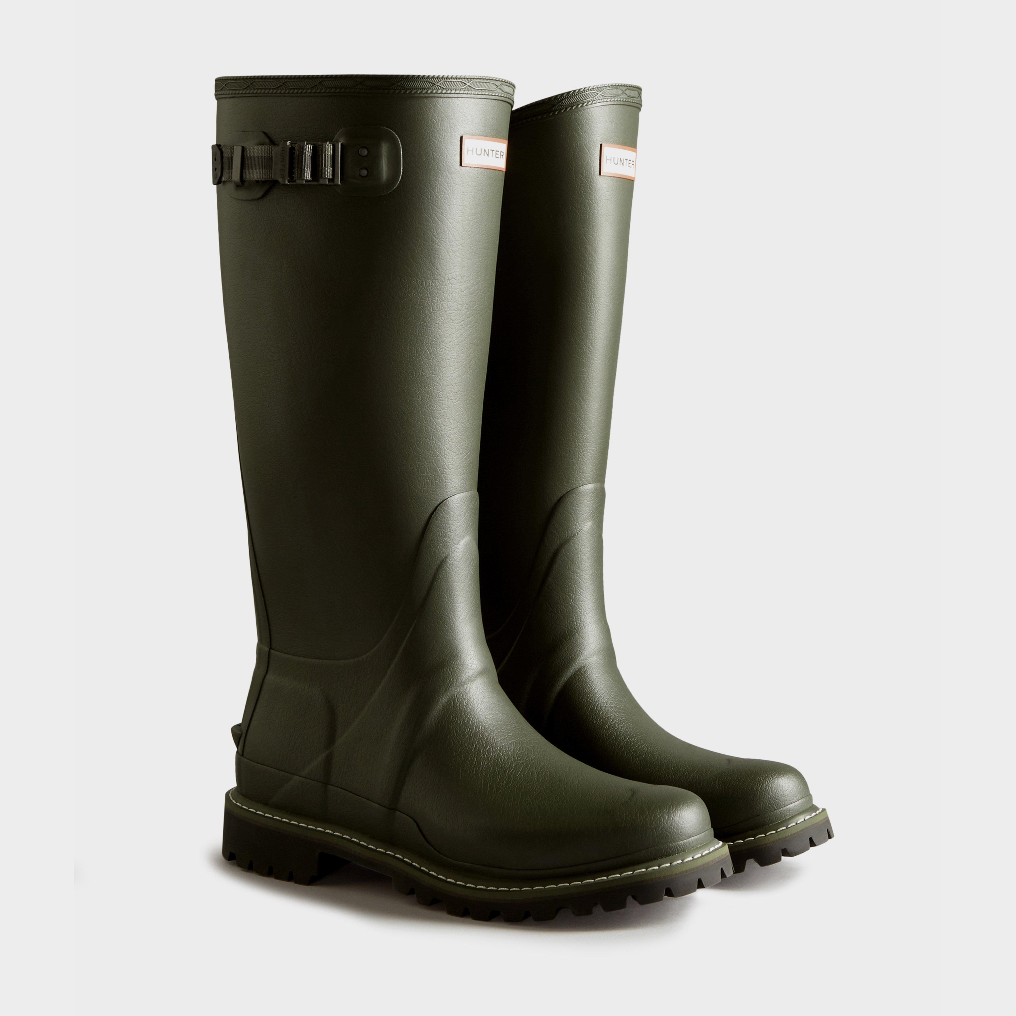 Hunter Men's Balmoral Tall Wide Commando Wellington Boots, Olive