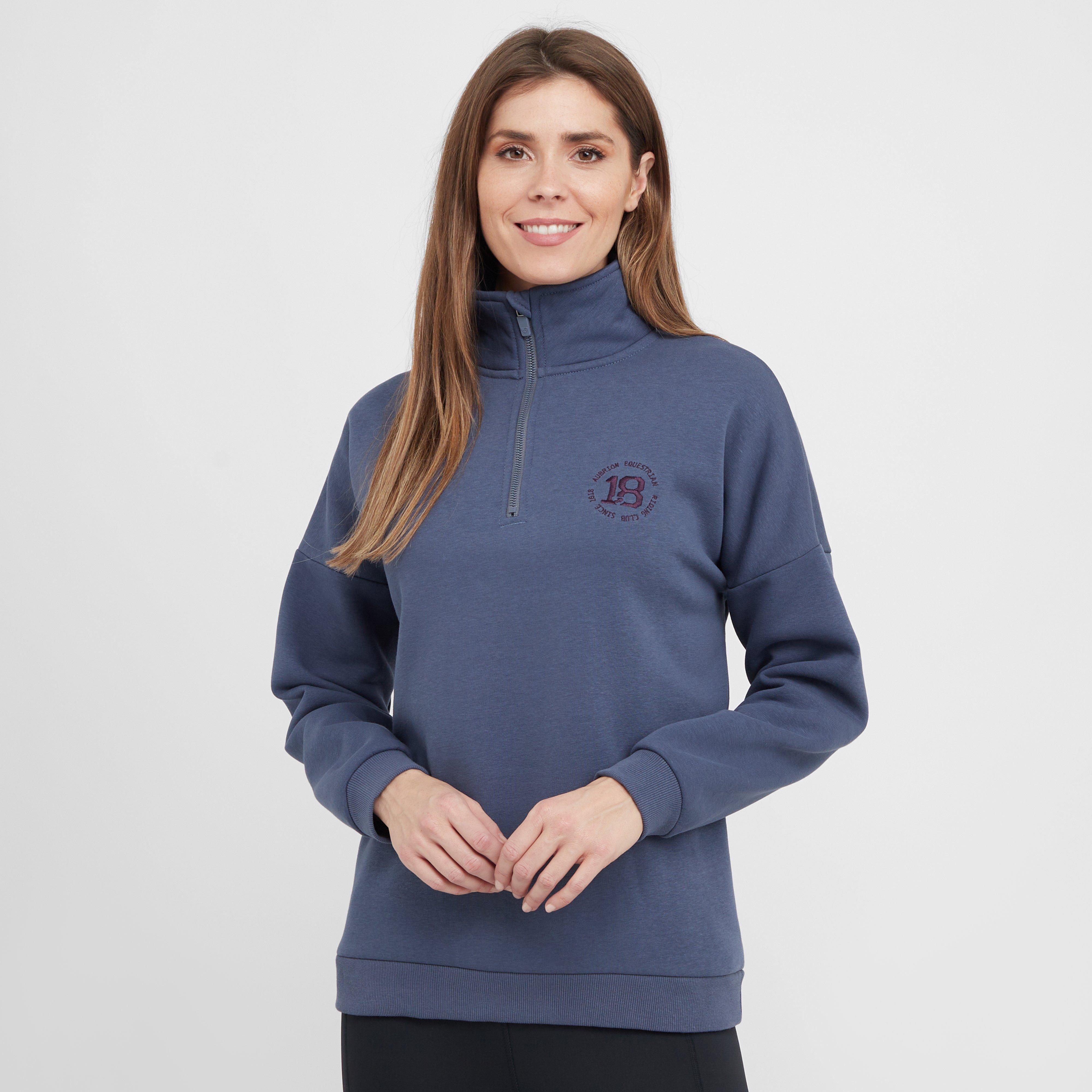 Aubrion Women's Serene 1/2 Zip Sweatshirt, Blue