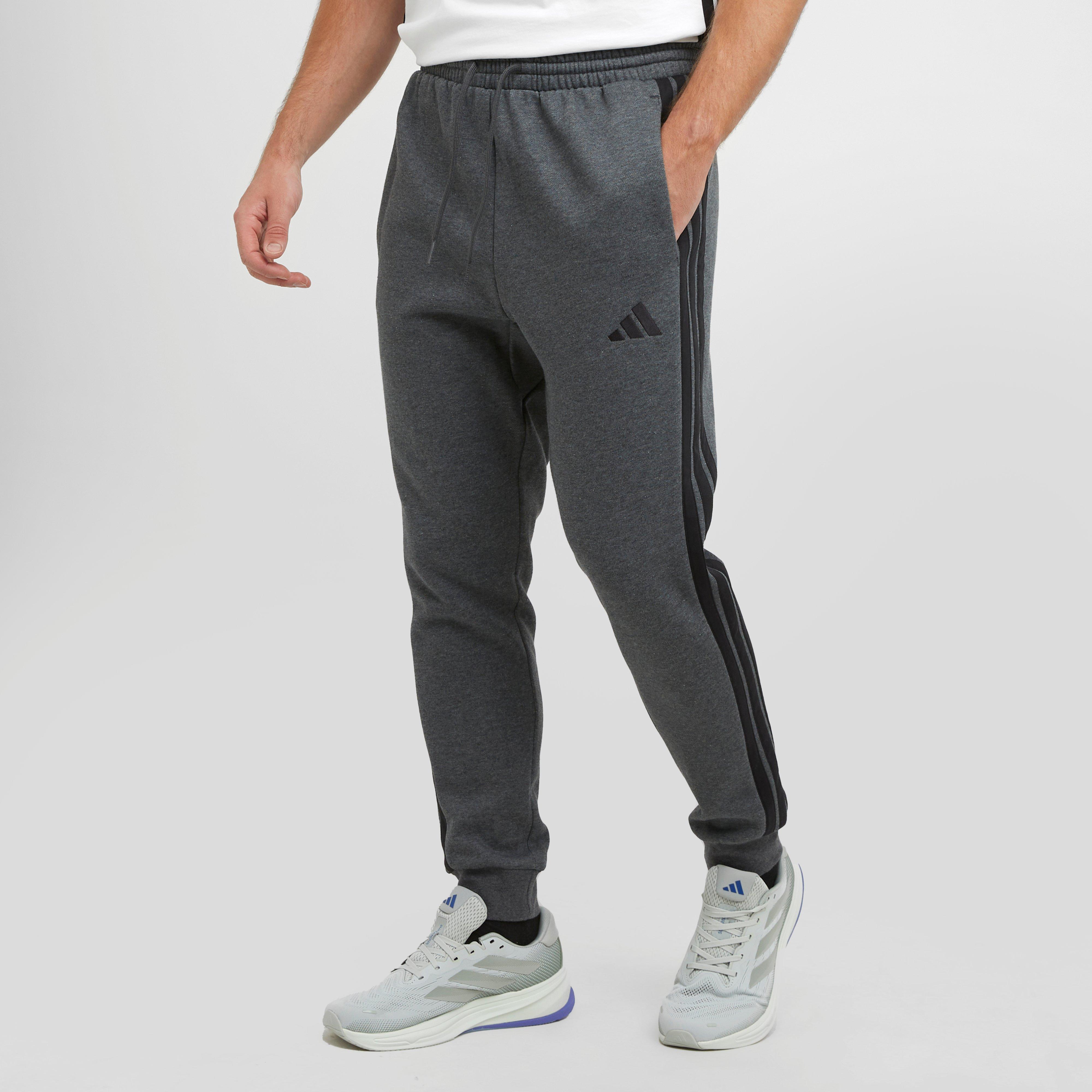 adidas Men's Essentials 3-Stripes Fleece Pants, Grey