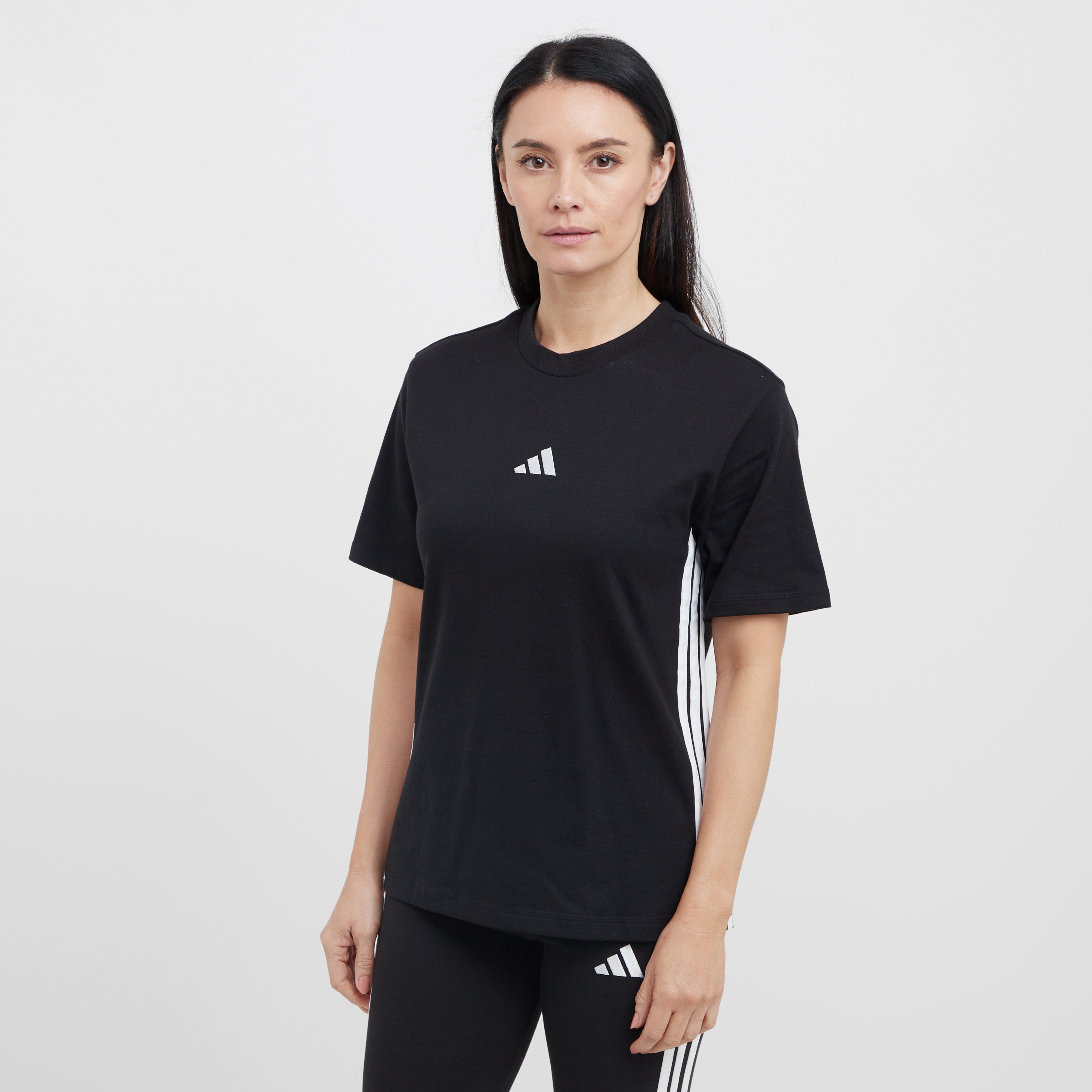 adidas Women's Essentials 3-Stripes Cotton T-Shirt, Black