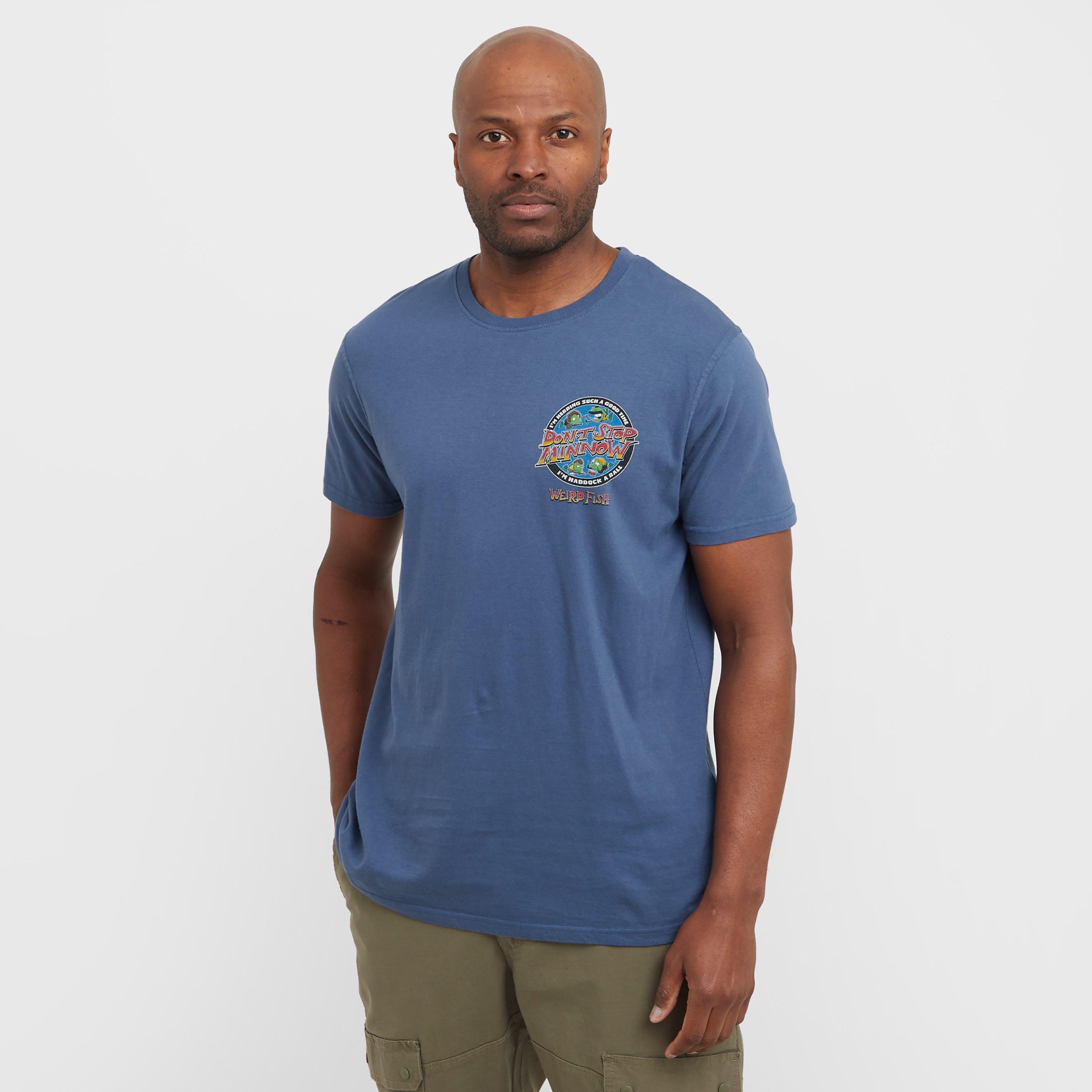 Weird Fish Men's Stop Minnow T-Shirt, Blue