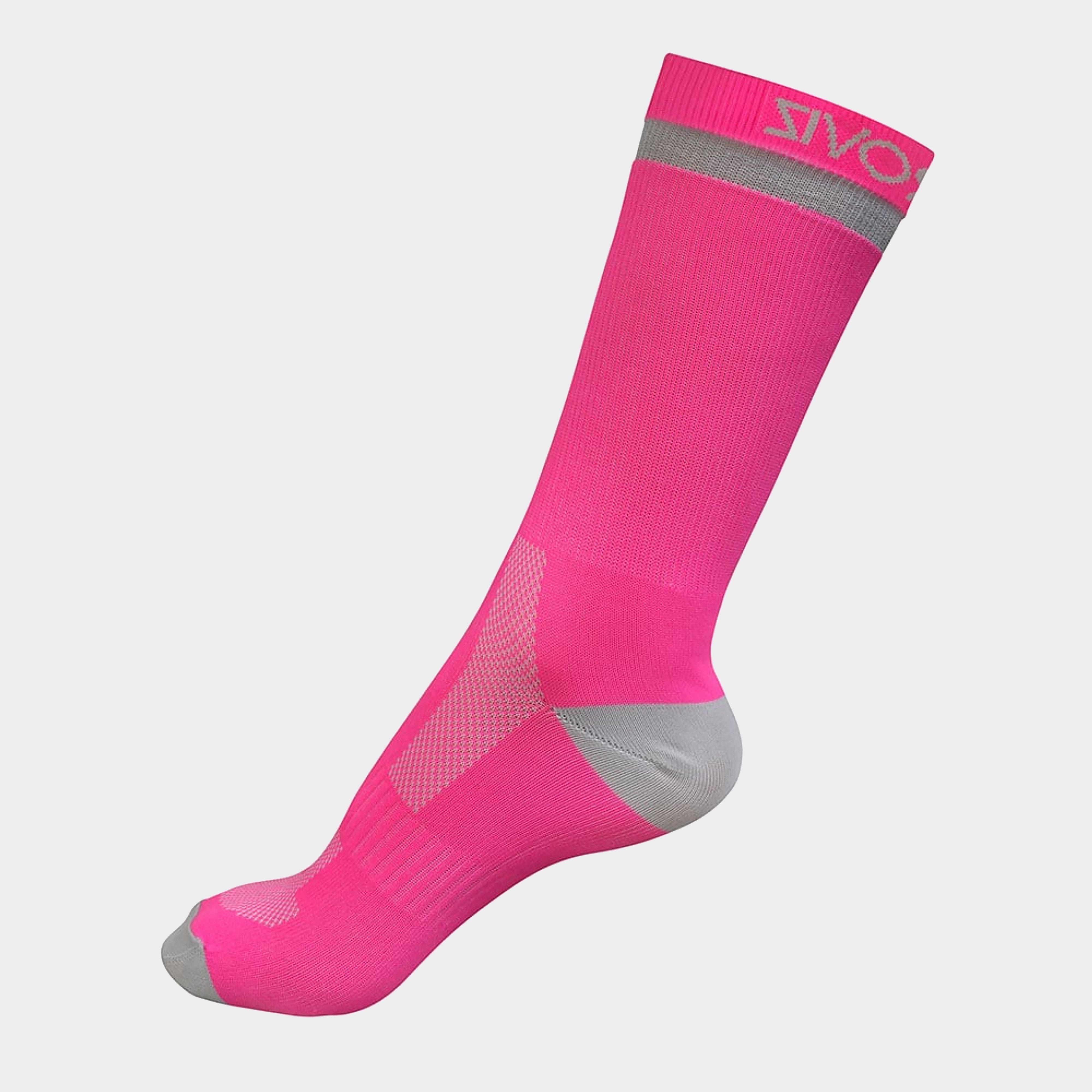 Proviz Sports Unisex Classic Airfoot Reflective Running Socks - Mid Length, Pink