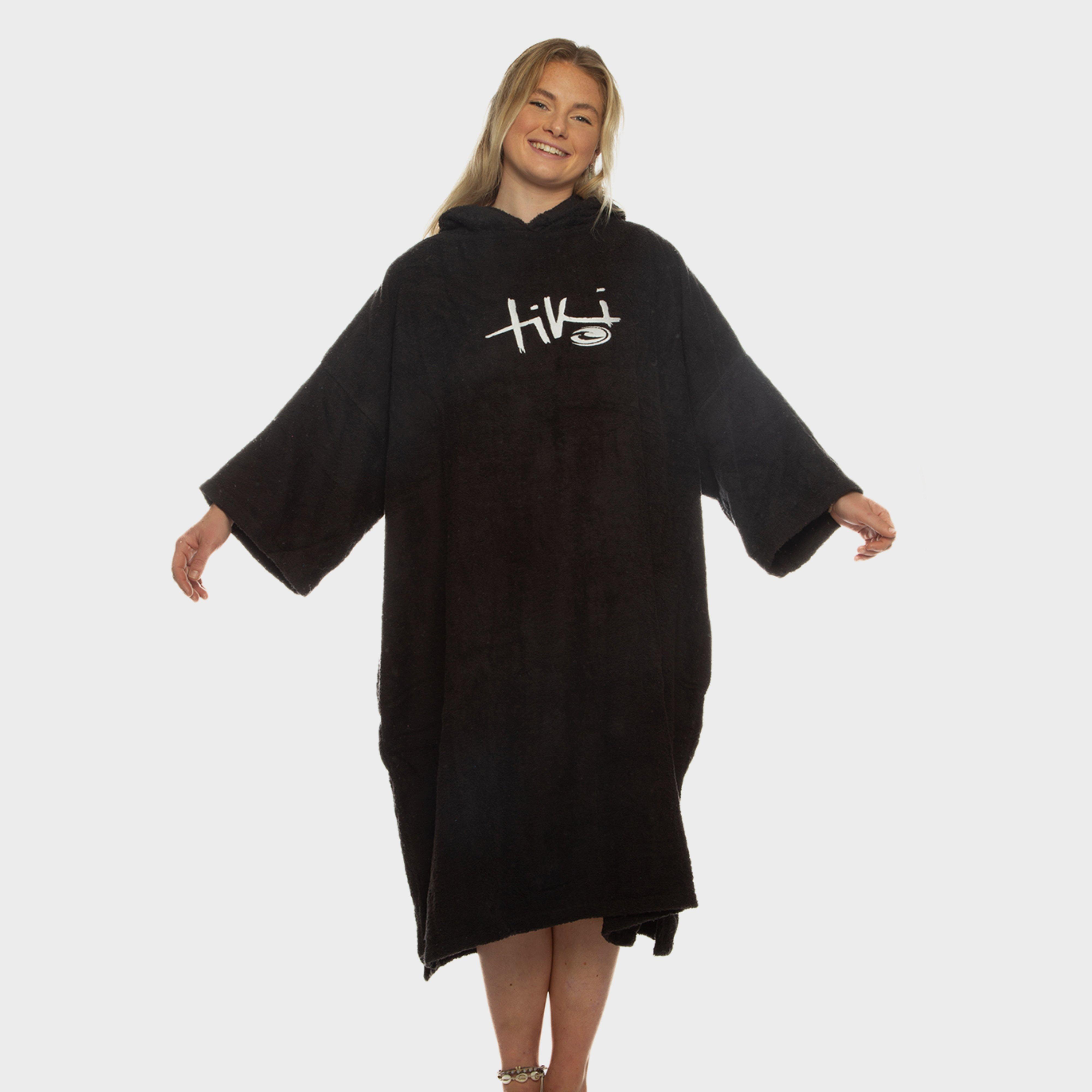 Tiki Surf Unisex Hooded Change Robe, Black