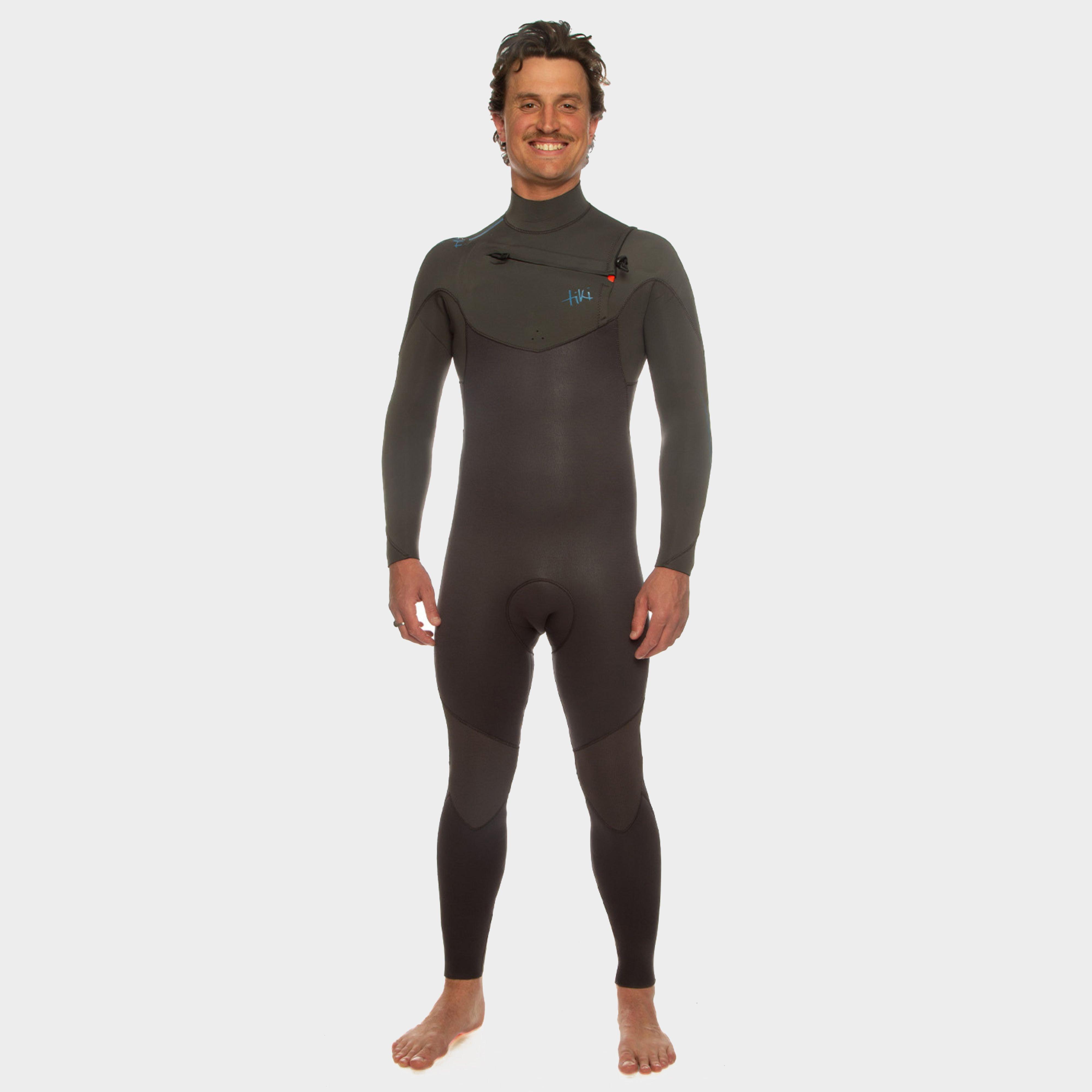 Tiki Surf Men's Tech Wetsuit 4/3 Chest Zip 2024, Black