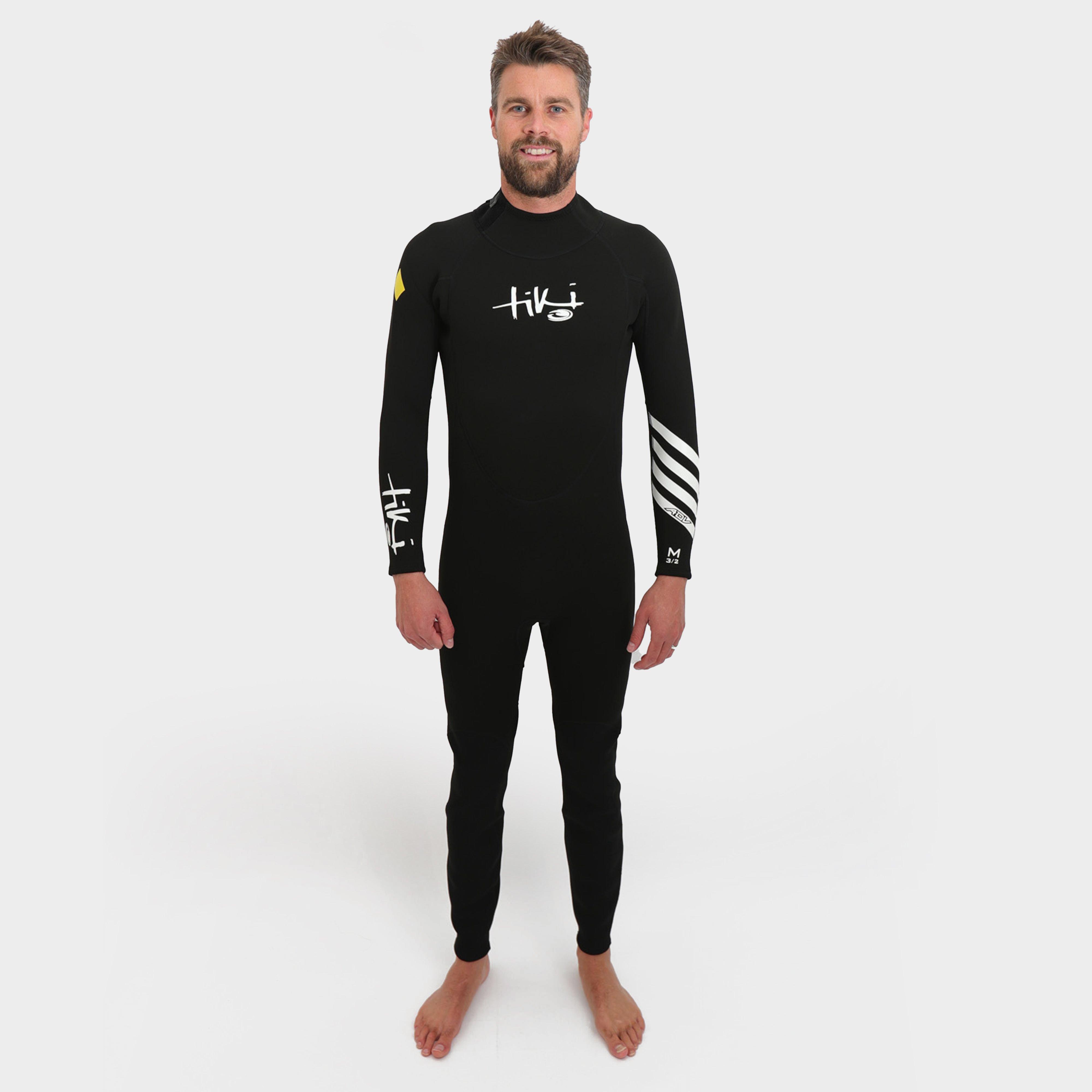 Tiki Surf Men's Adv+ 3/2 Wetsuit With Back Zip, Black