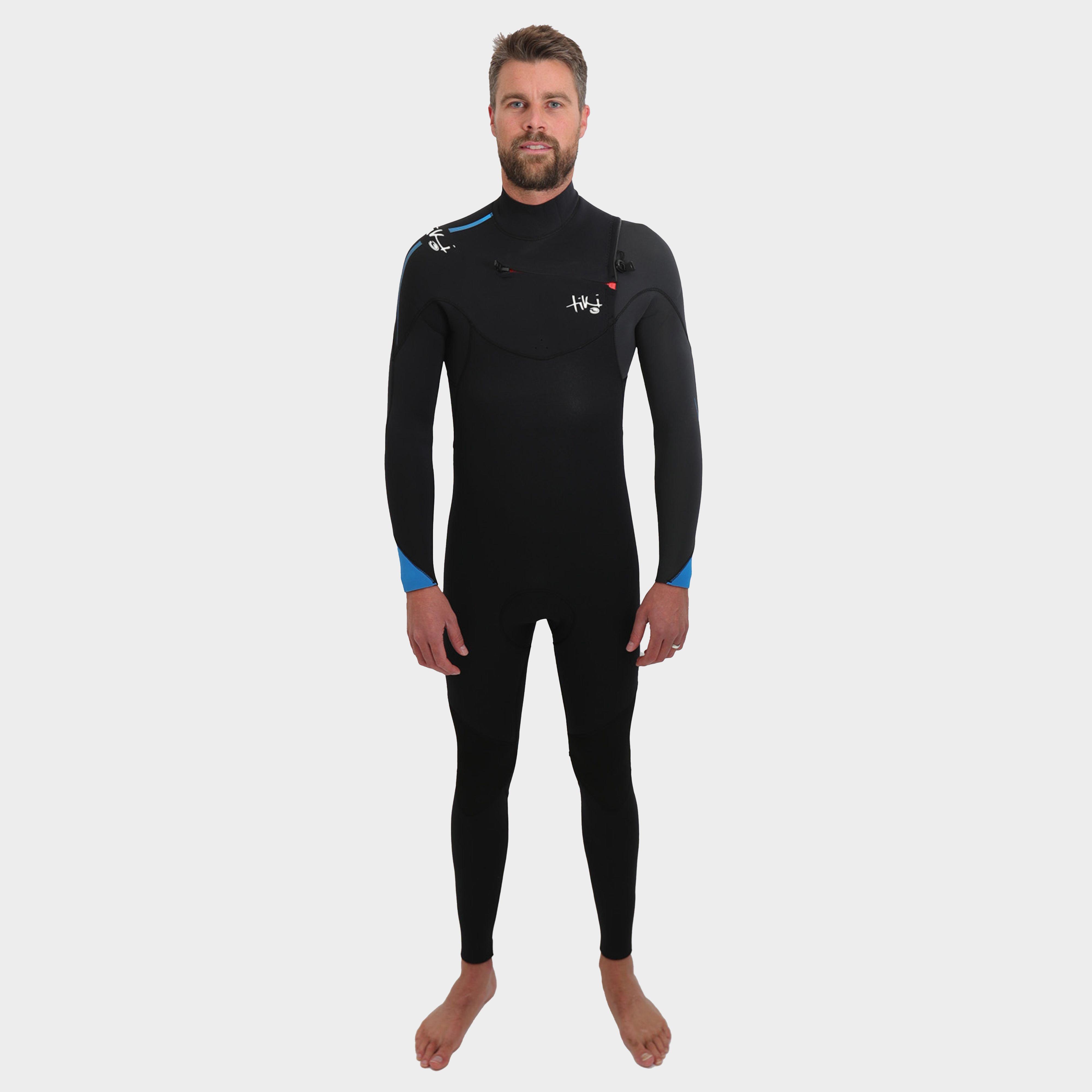 Tiki Surf Men's Tech 3/2 Gbs Wetsuit With Chest Zip, Black