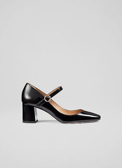 Winter Black Patent Leather Mary Janes, Black